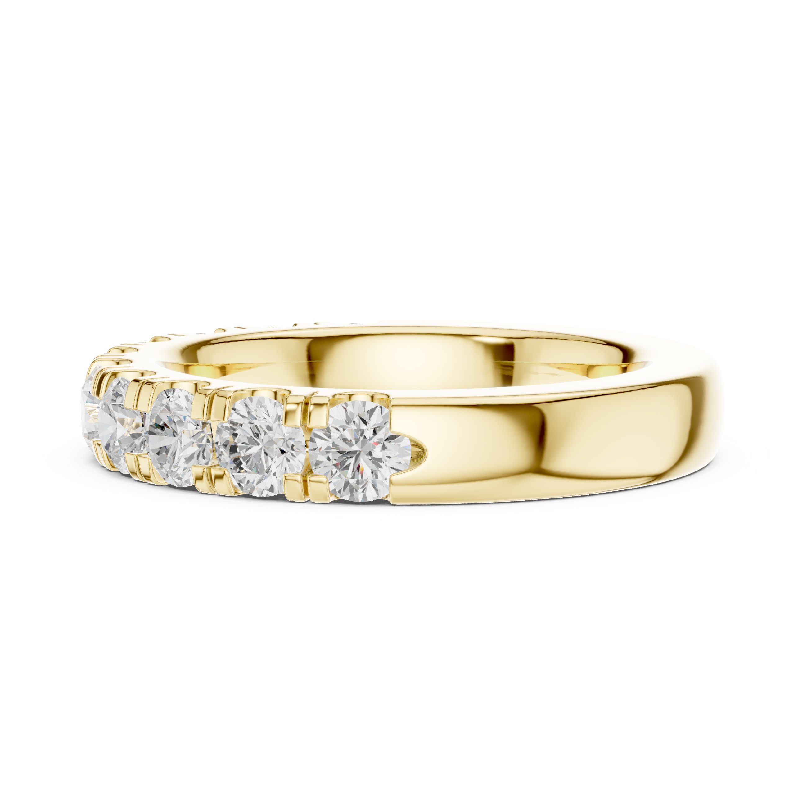 Round Diamond Half Eternity Wedding Ring