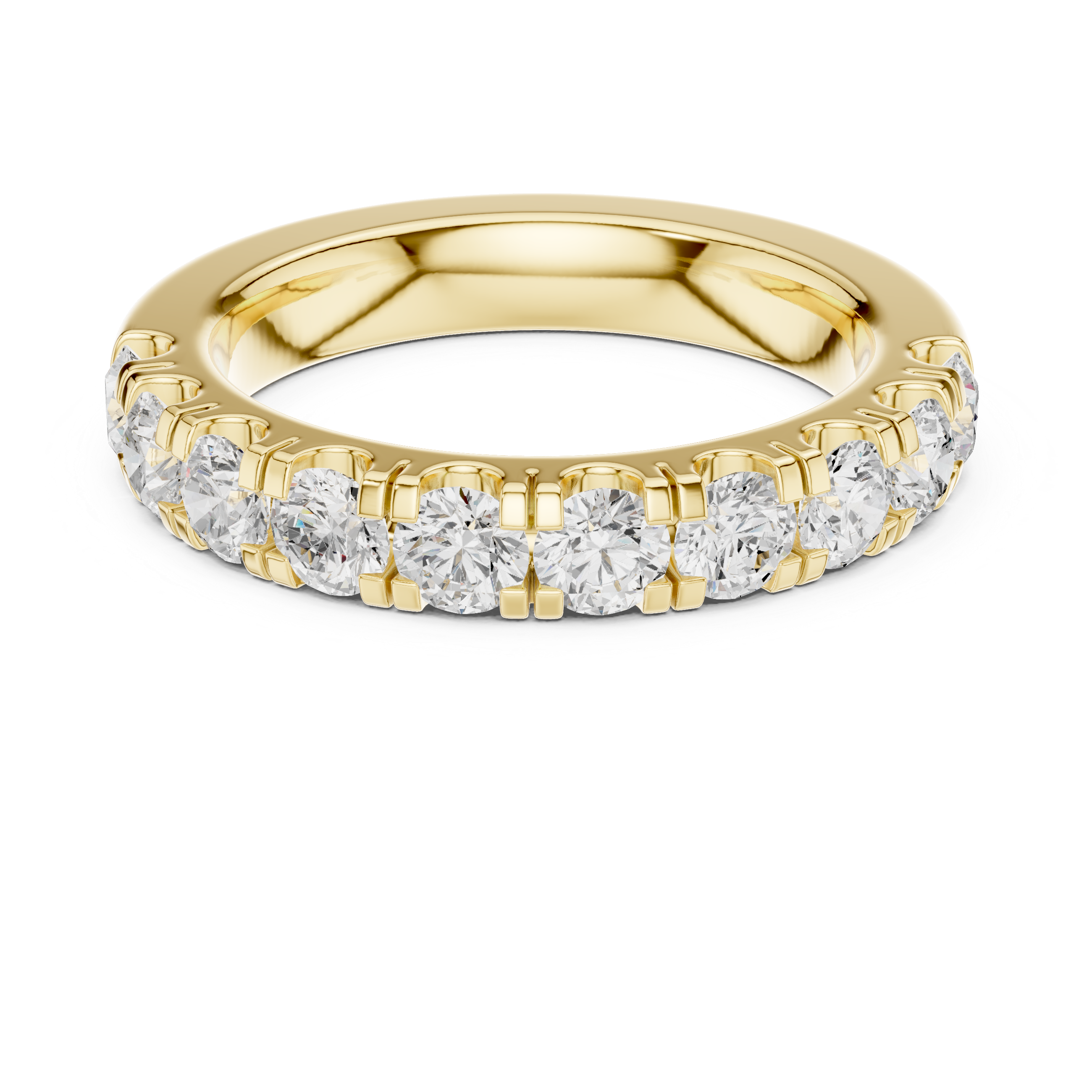 Round Diamond Half Eternity Wedding Ring