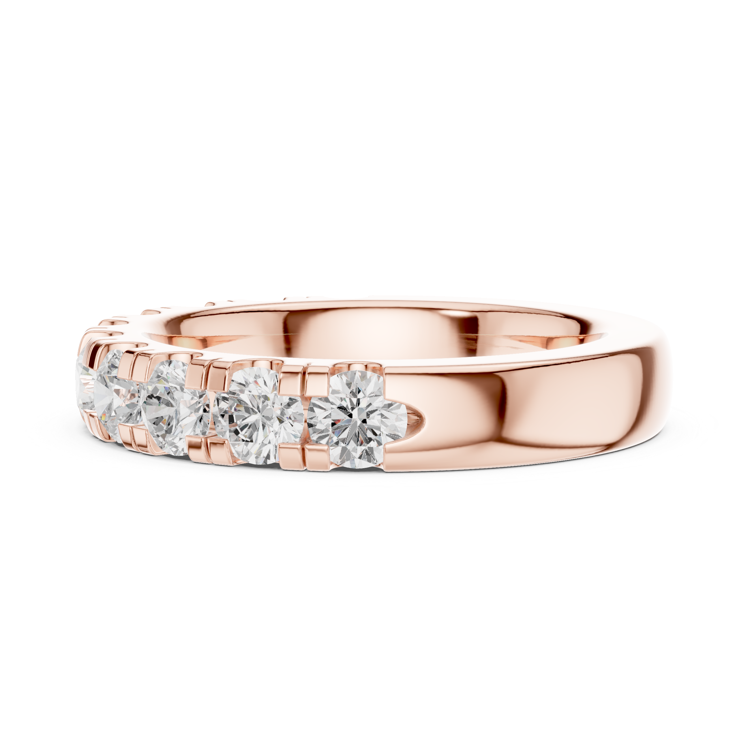 Round Diamond Half Eternity Wedding Ring