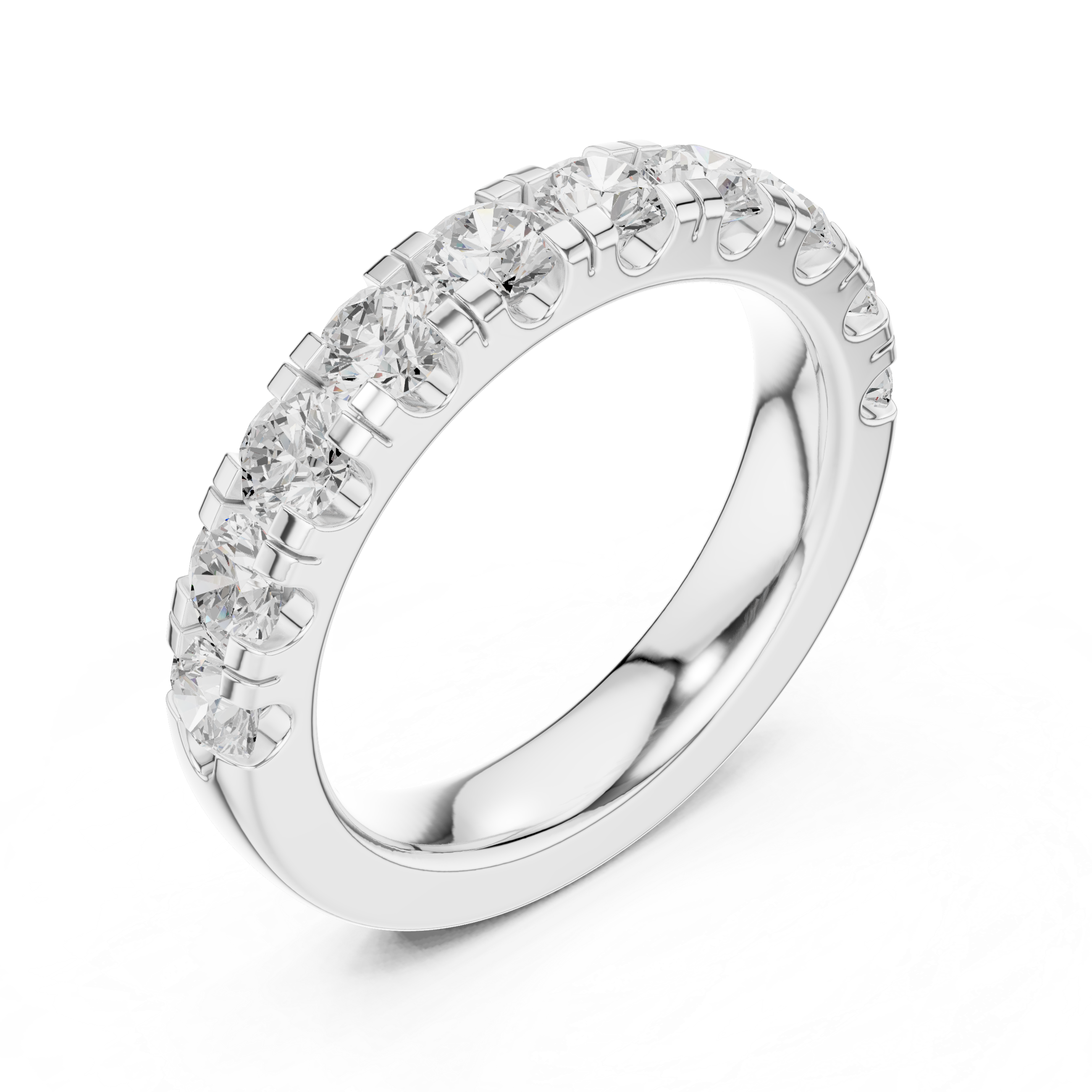 Round Diamond Half Eternity Wedding Ring