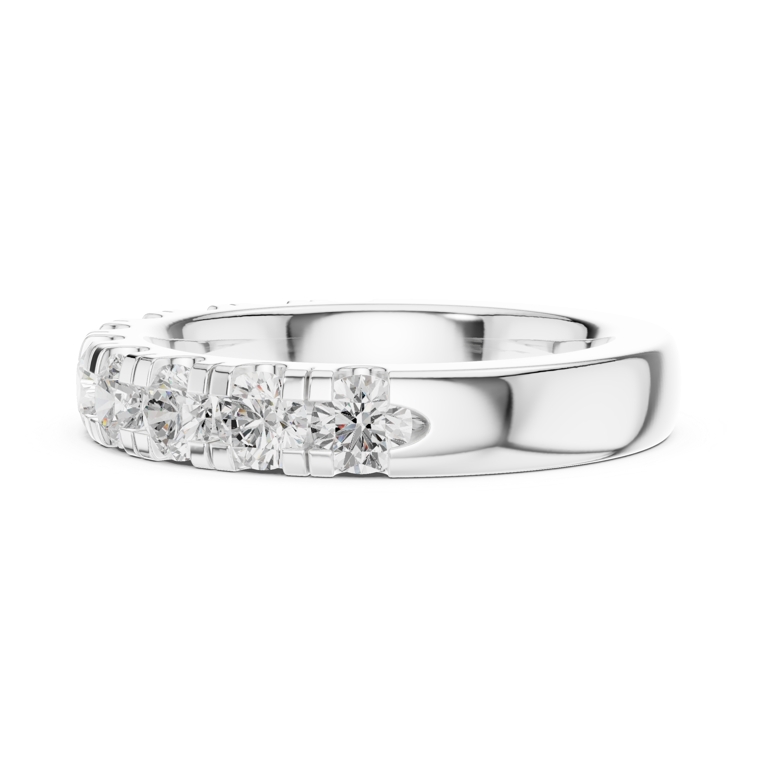 Round Diamond Half Eternity Wedding Ring