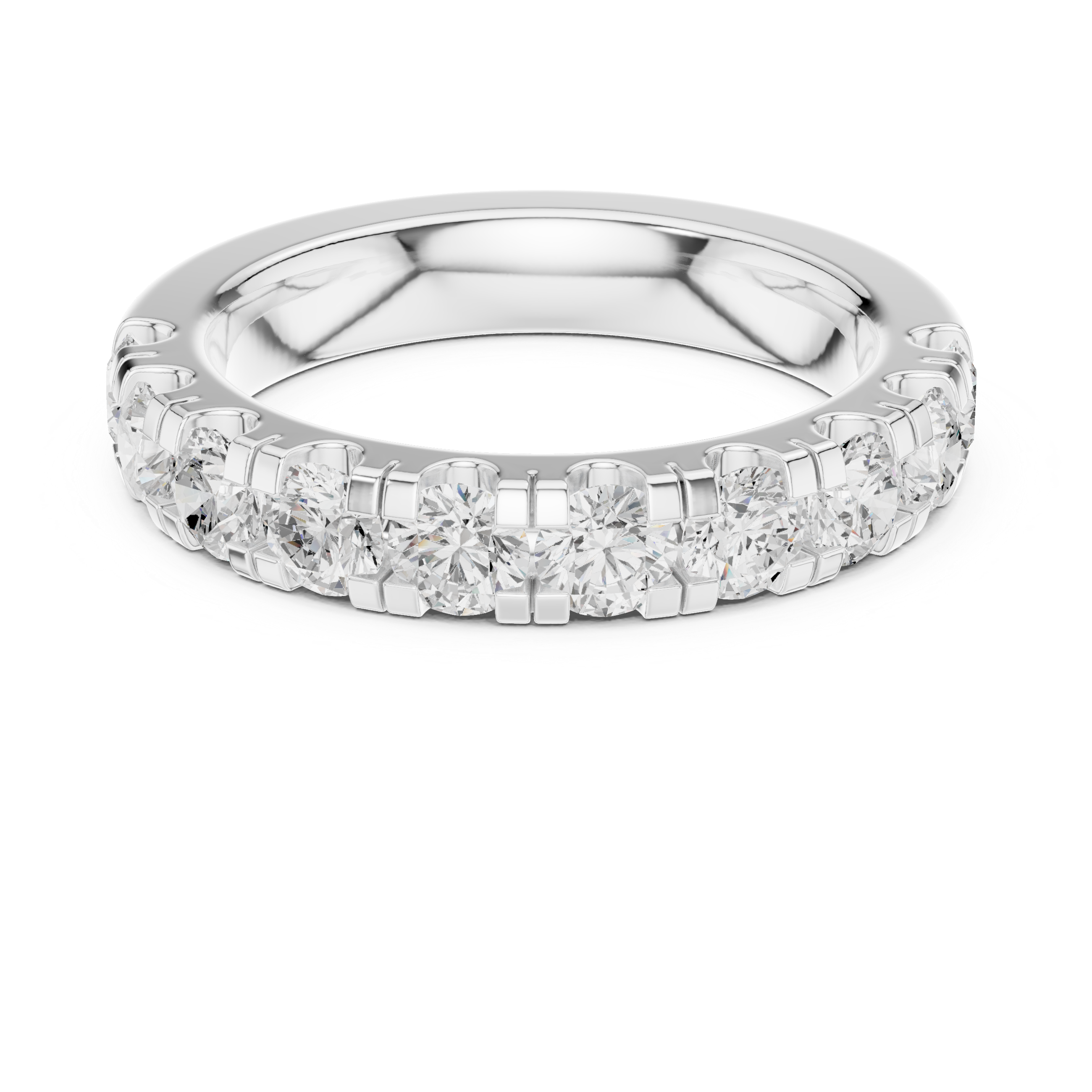 Round Diamond Half Eternity Wedding Ring