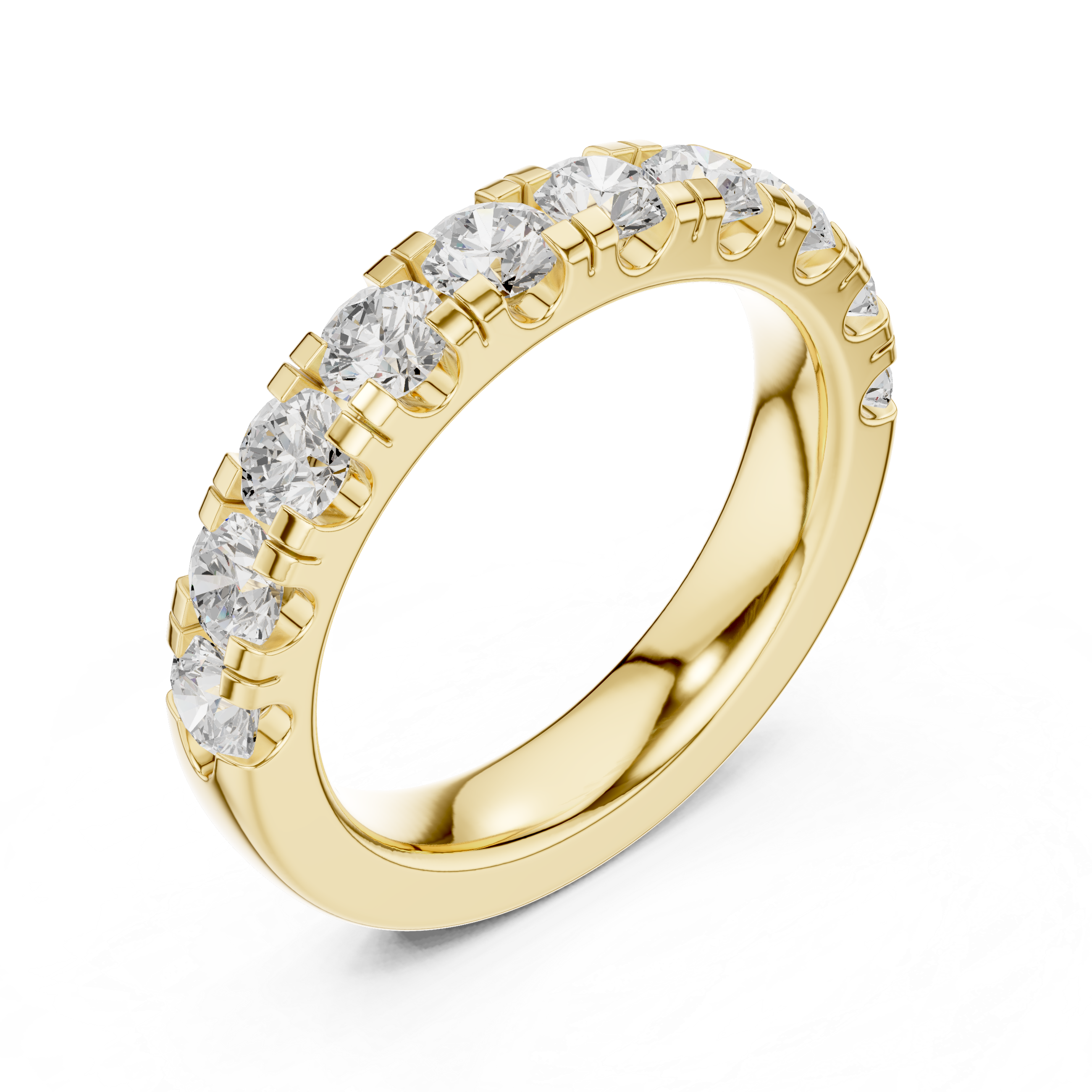 Round Diamond Half Eternity Wedding Ring