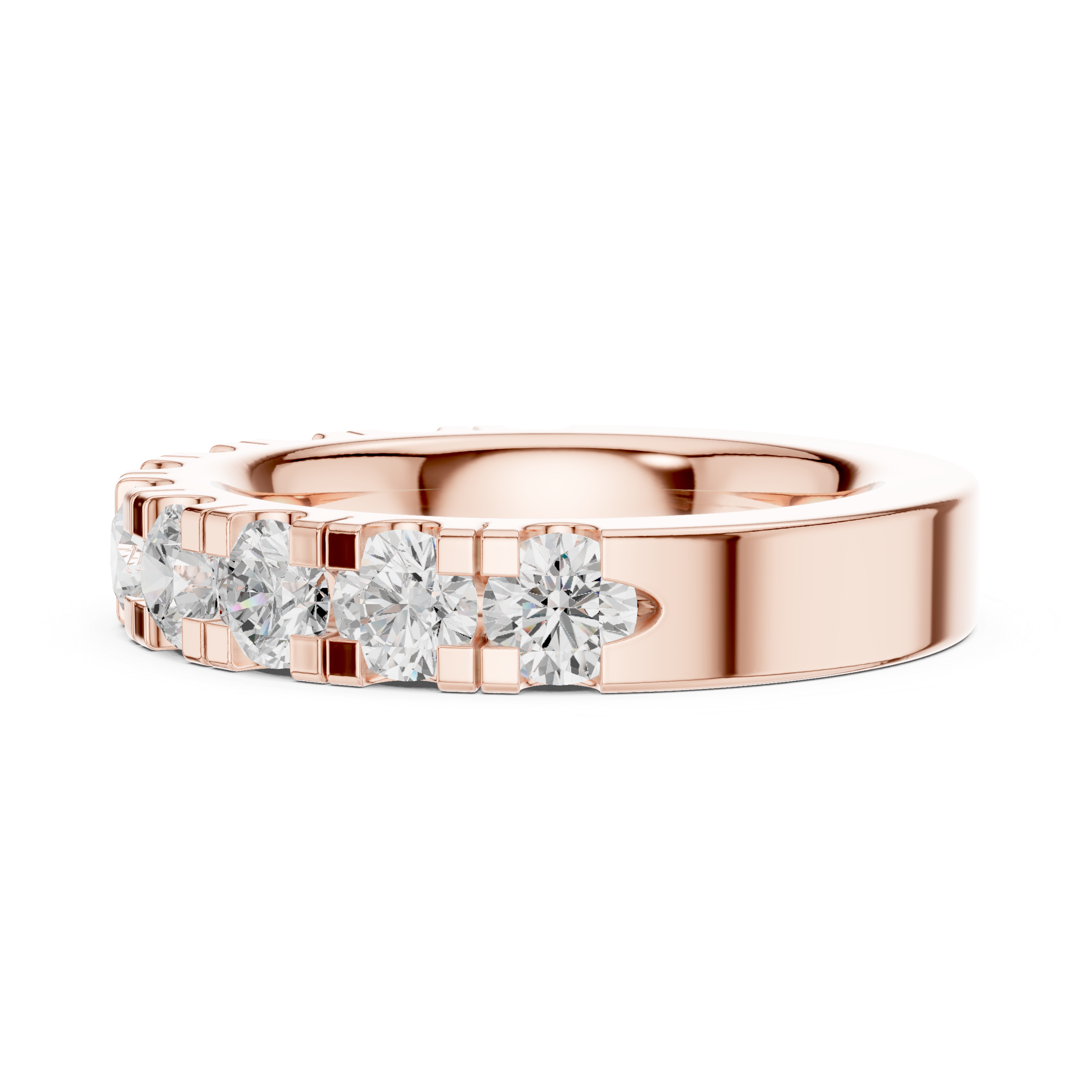Round Diamond Half Eternity Wedding Ring