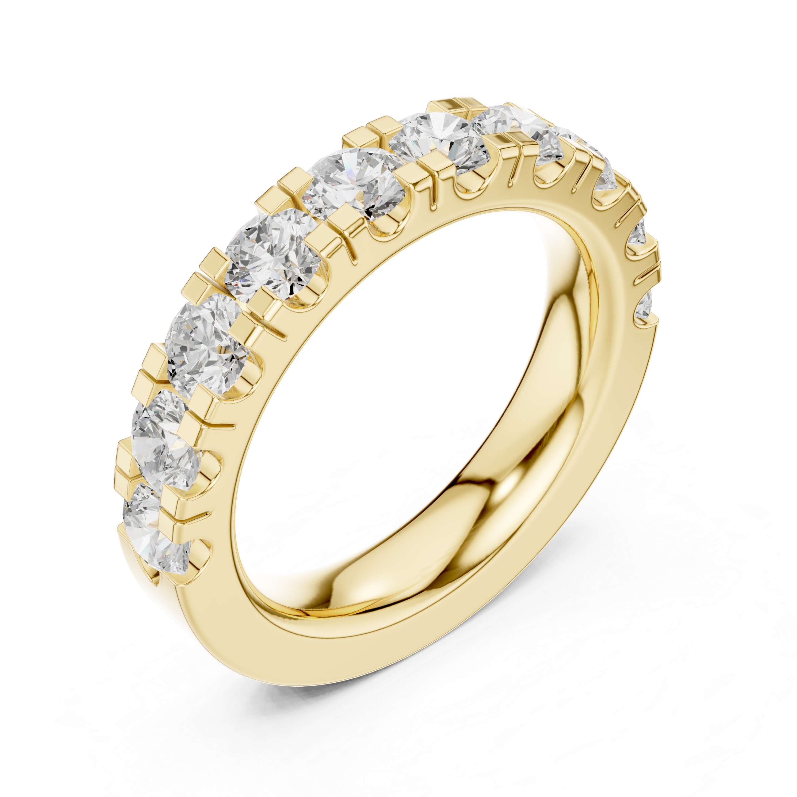 Round Diamond Half Eternity Wedding Ring