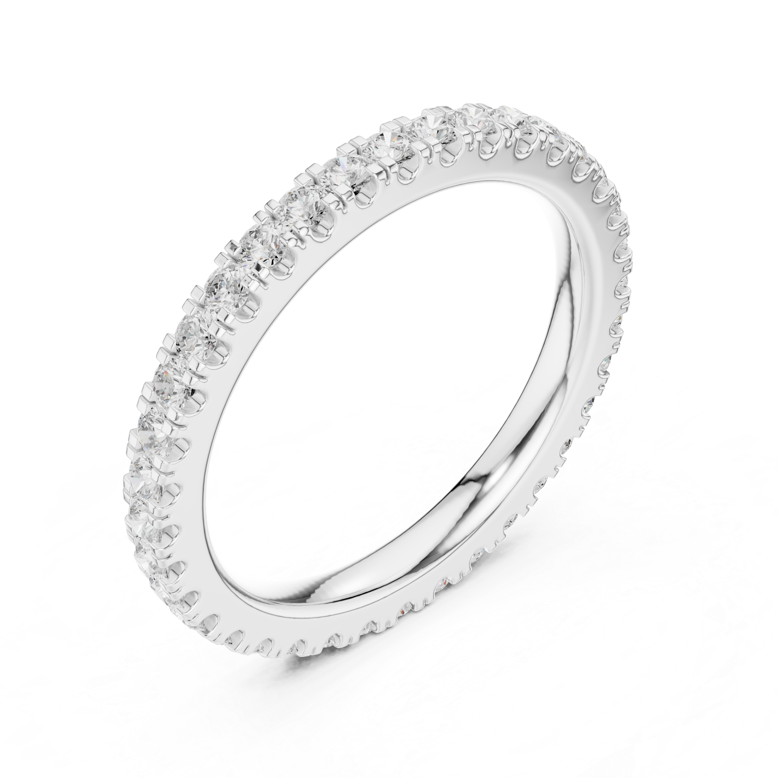 Round Diamond Eternity Wedding Band