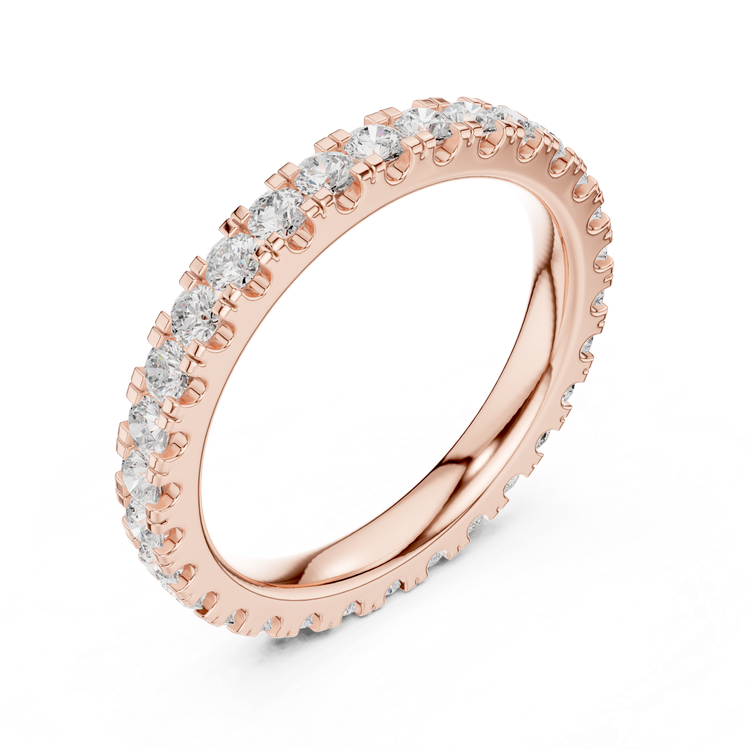 Round Diamond Eternity Wedding Band