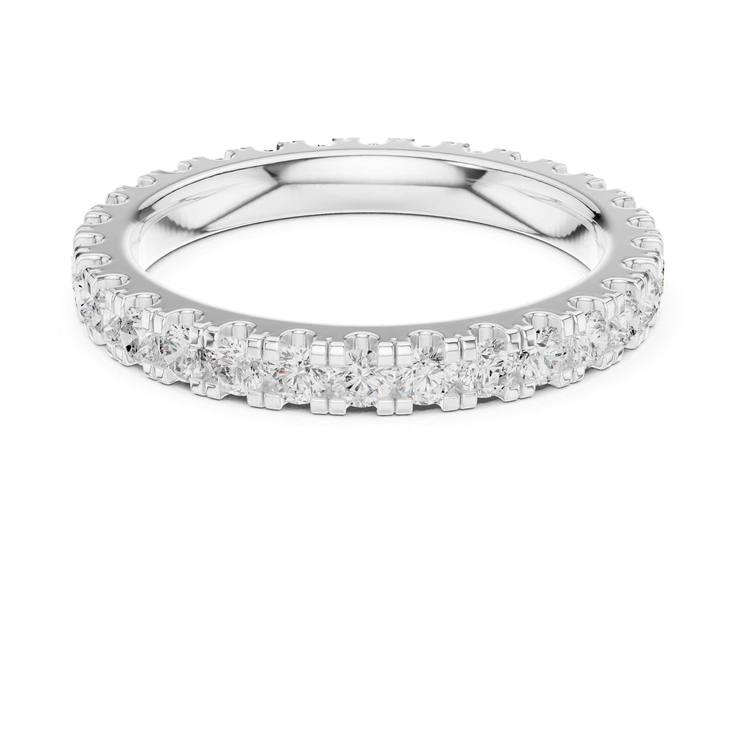 Round Diamond Eternity Wedding Band