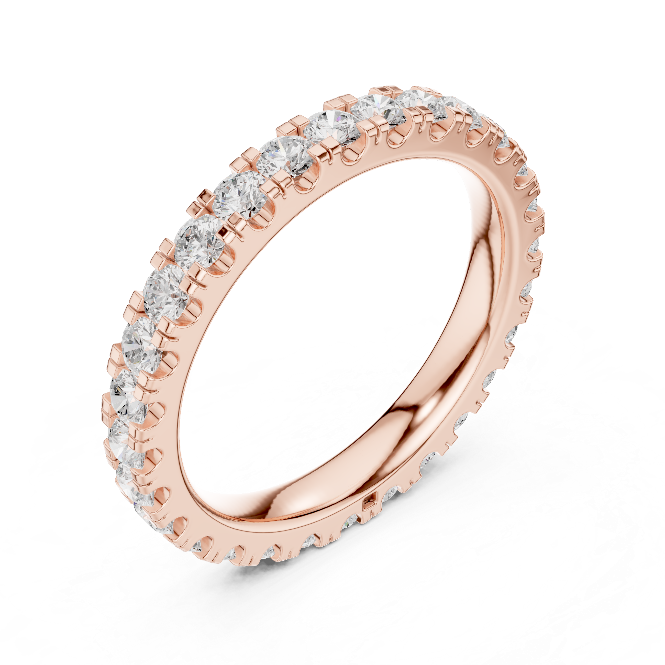 Round Diamond Eternity Wedding Band
