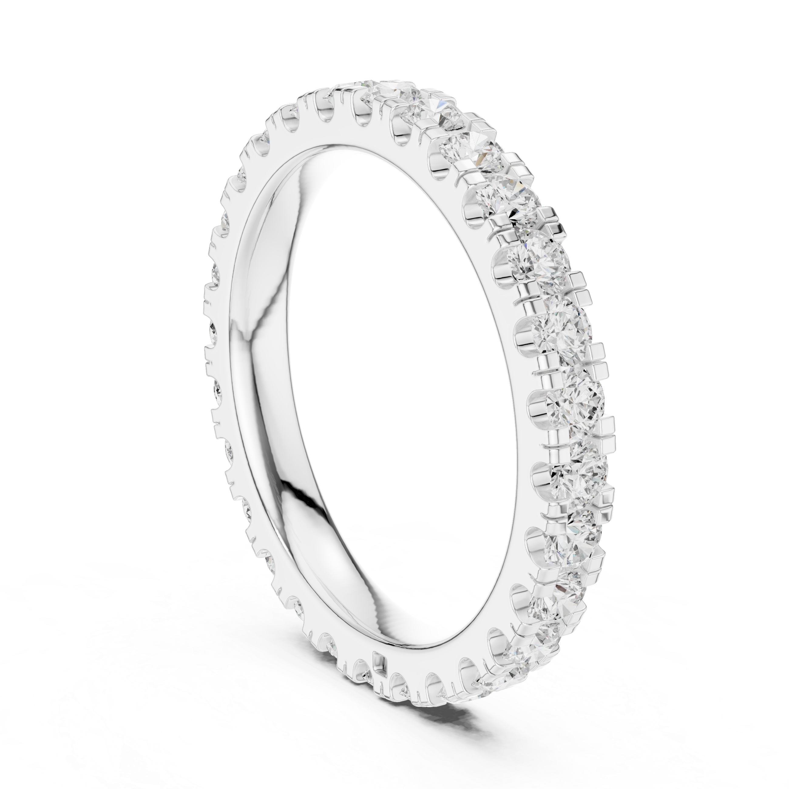 Round Diamond Eternity Wedding Band