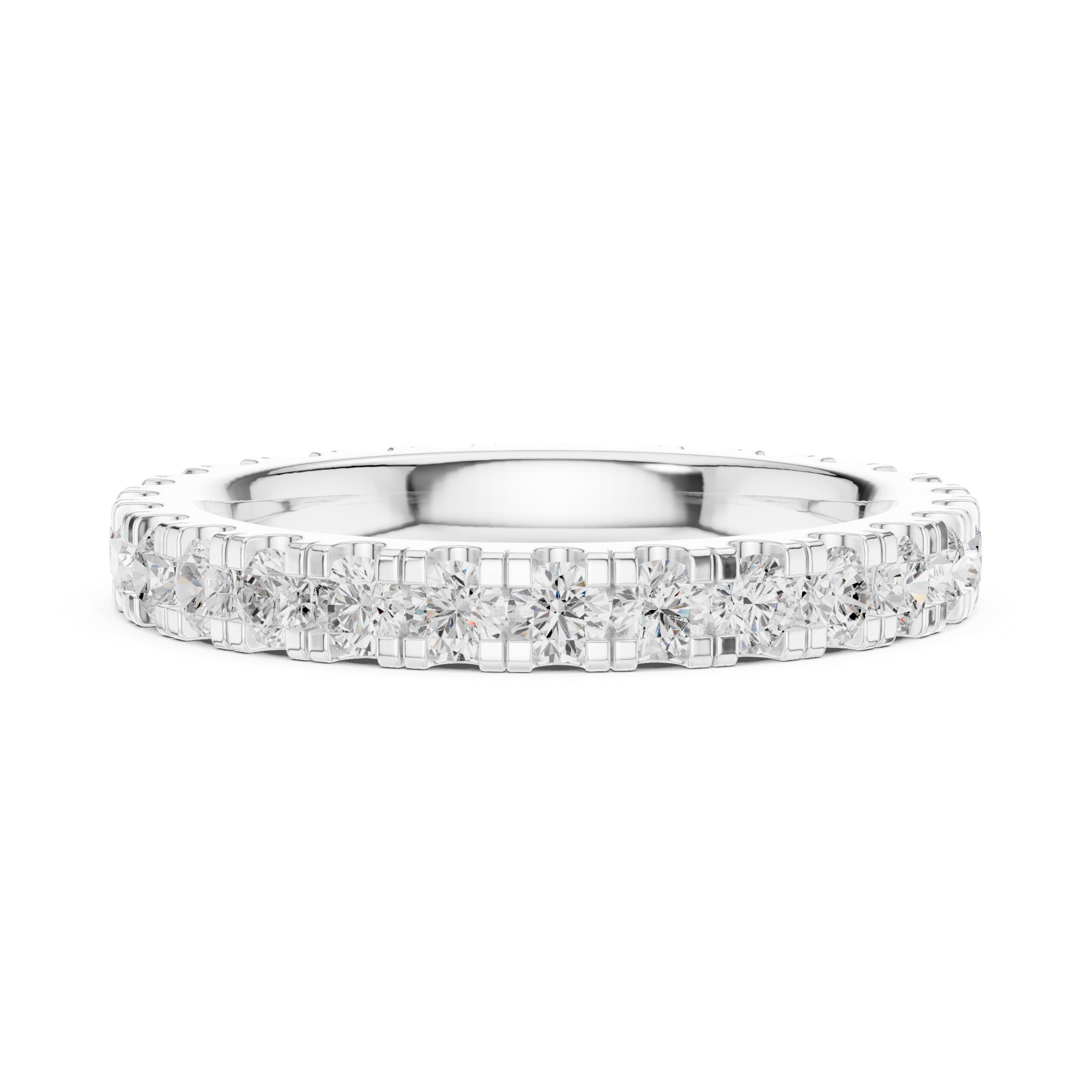 Round Diamond Eternity Wedding Band