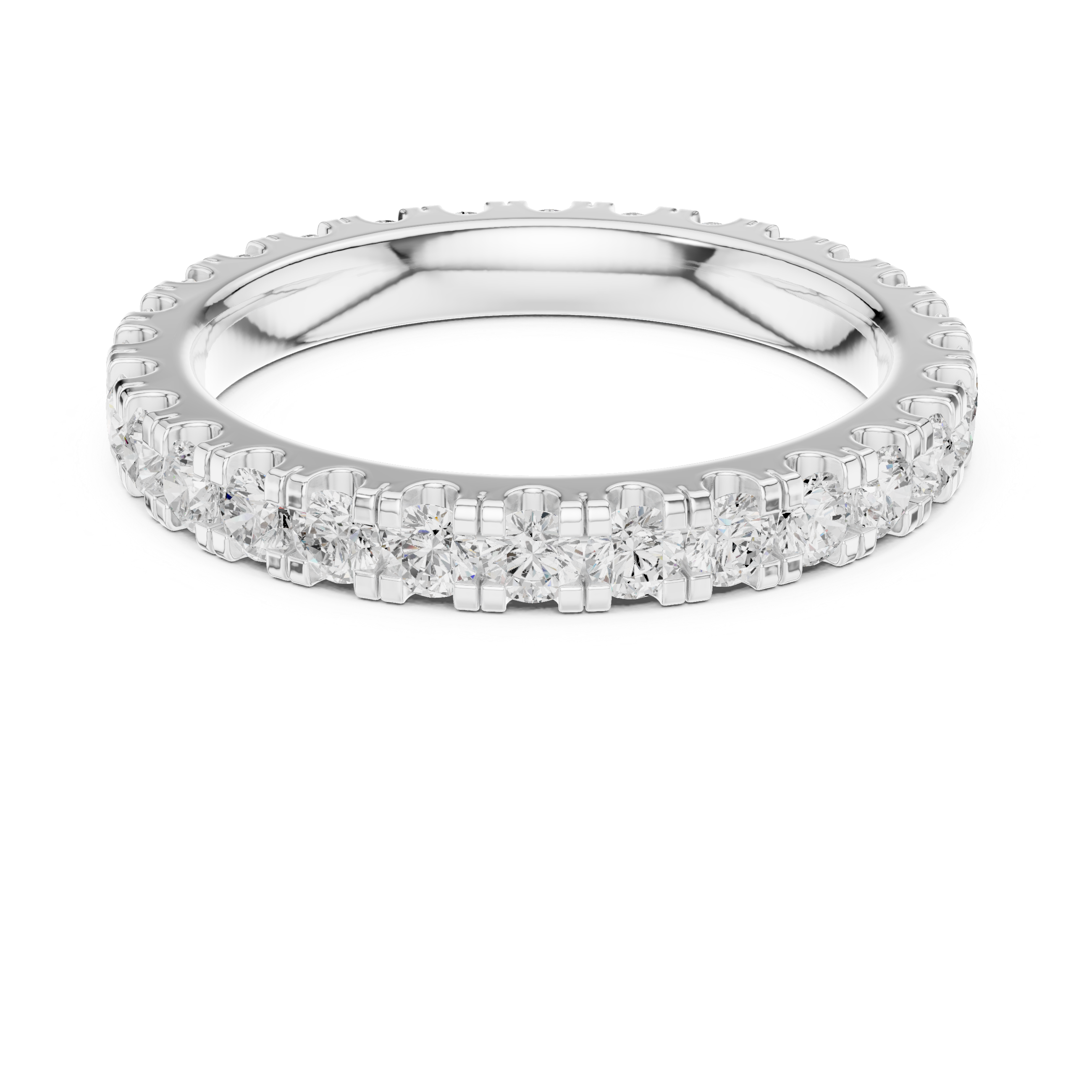 Round Diamond Eternity Wedding Band