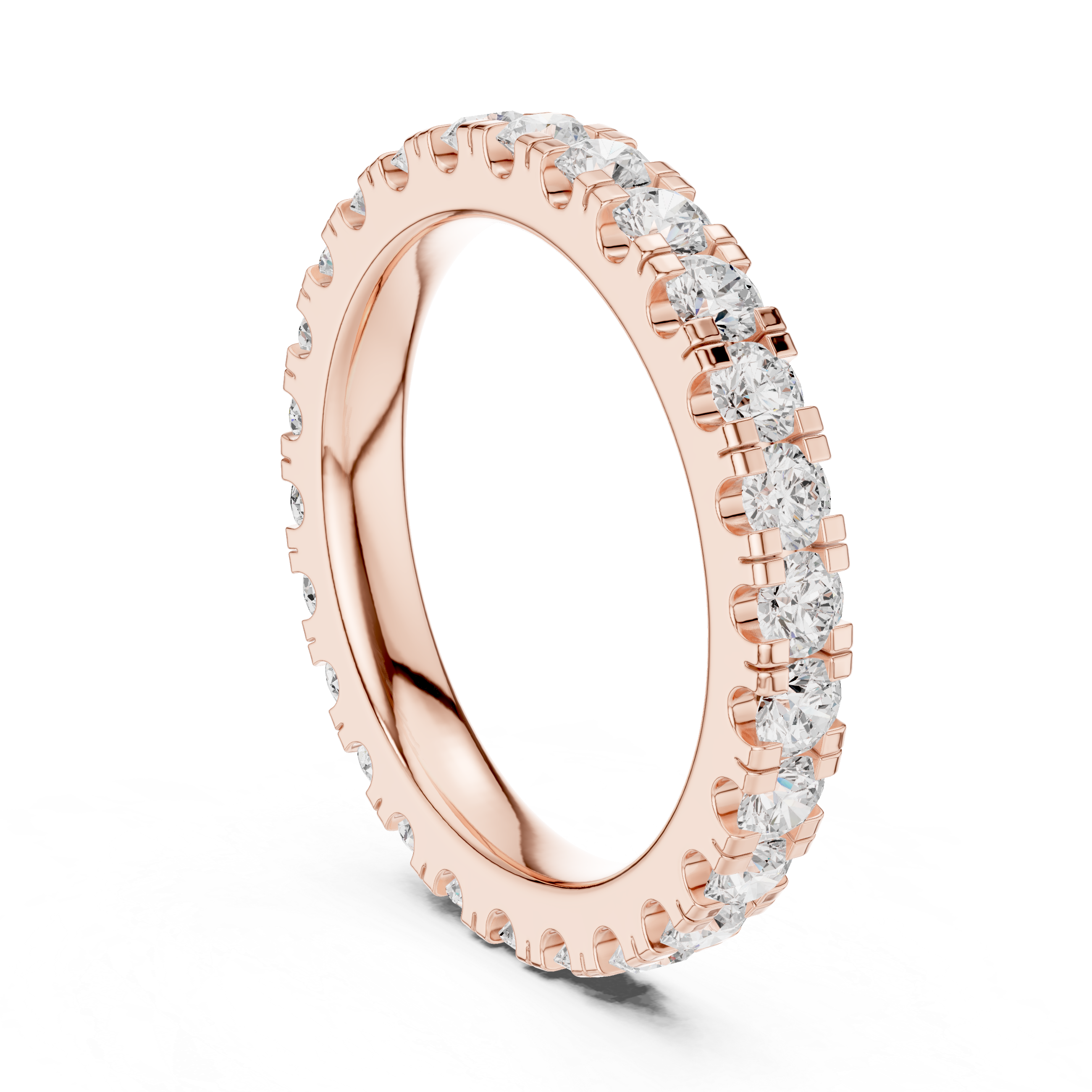 Round Diamond Eternity Wedding Band