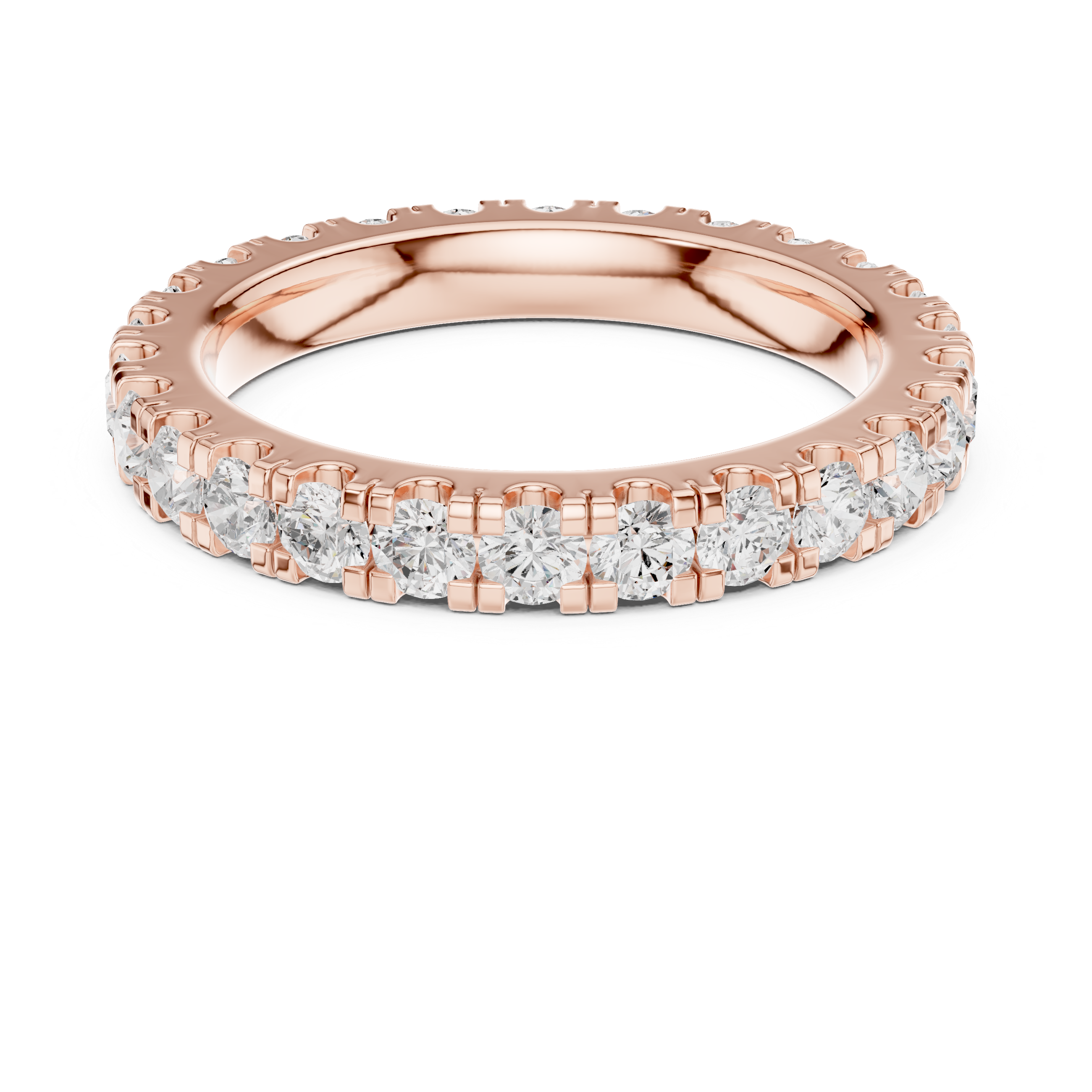 Round Diamond Eternity Wedding Band