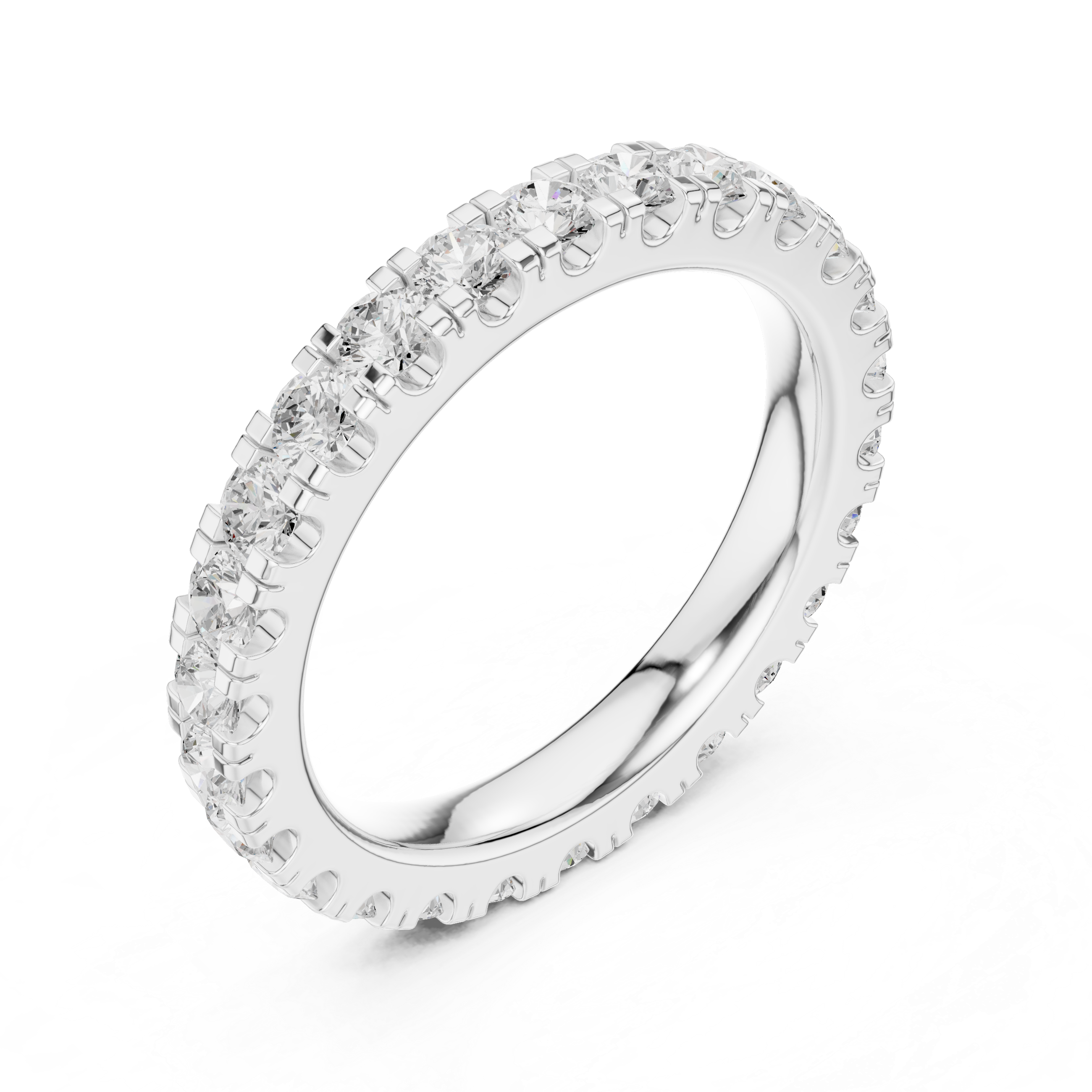 Round Diamond Eternity Wedding Band
