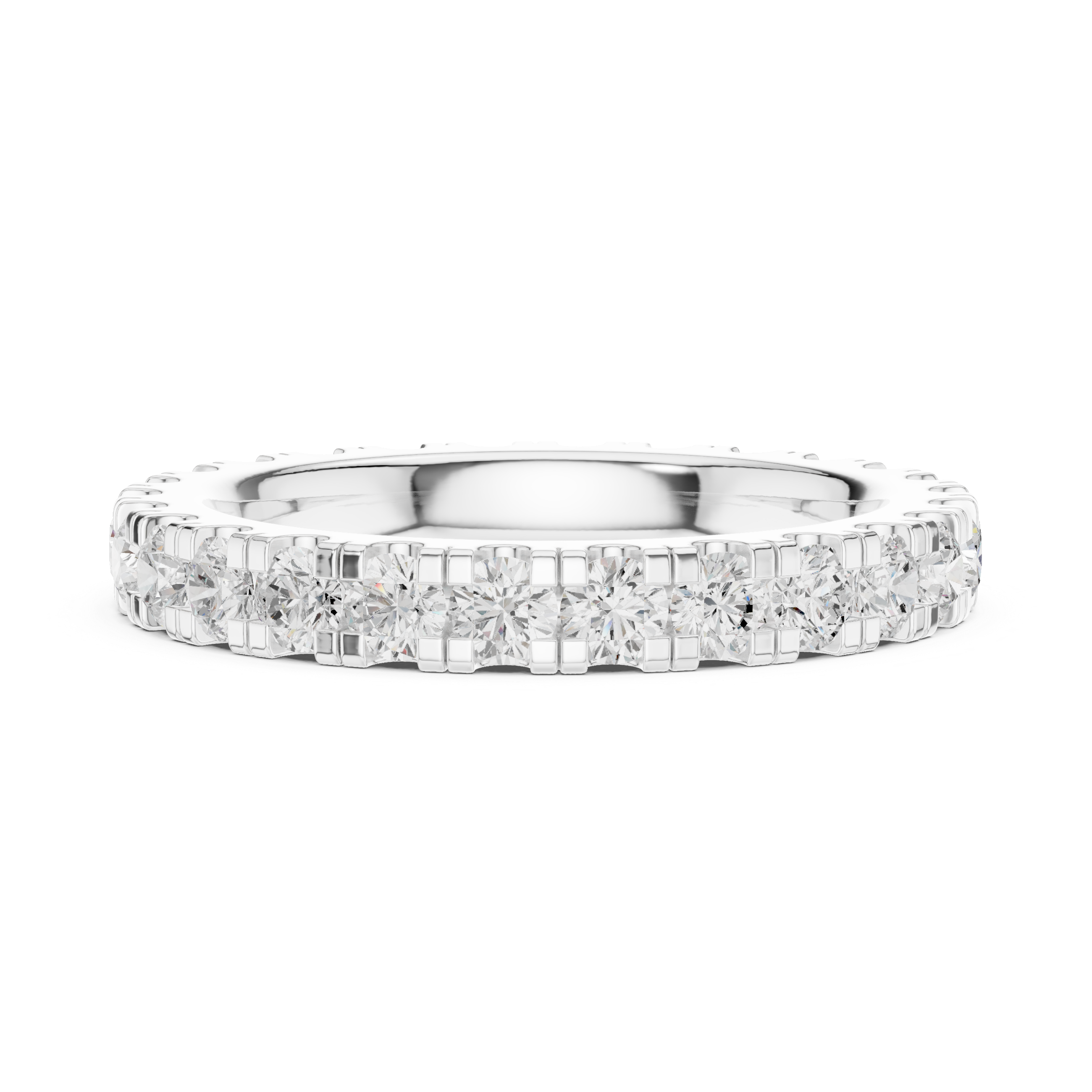 Round Diamond Eternity Wedding Band