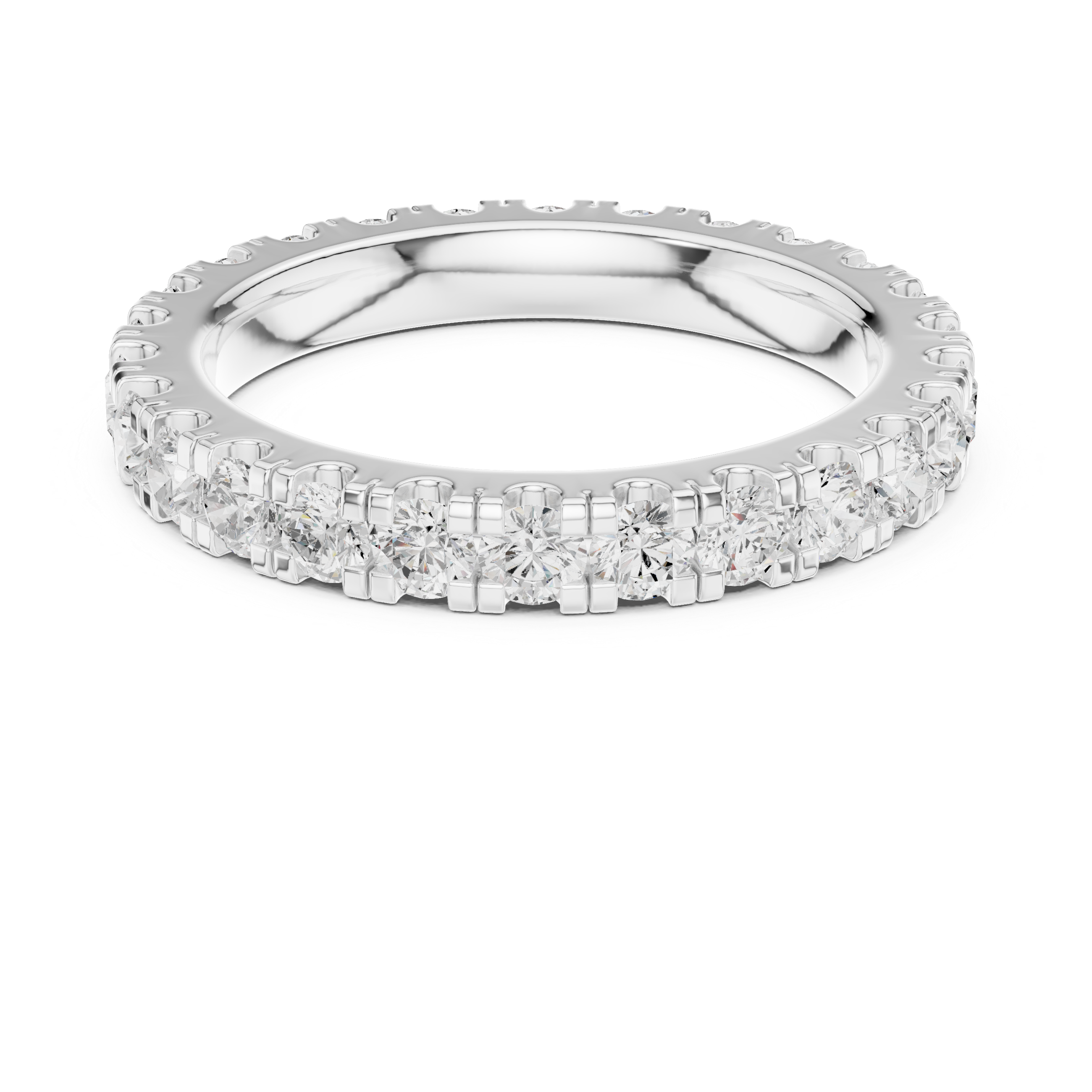Round Diamond Eternity Wedding Band
