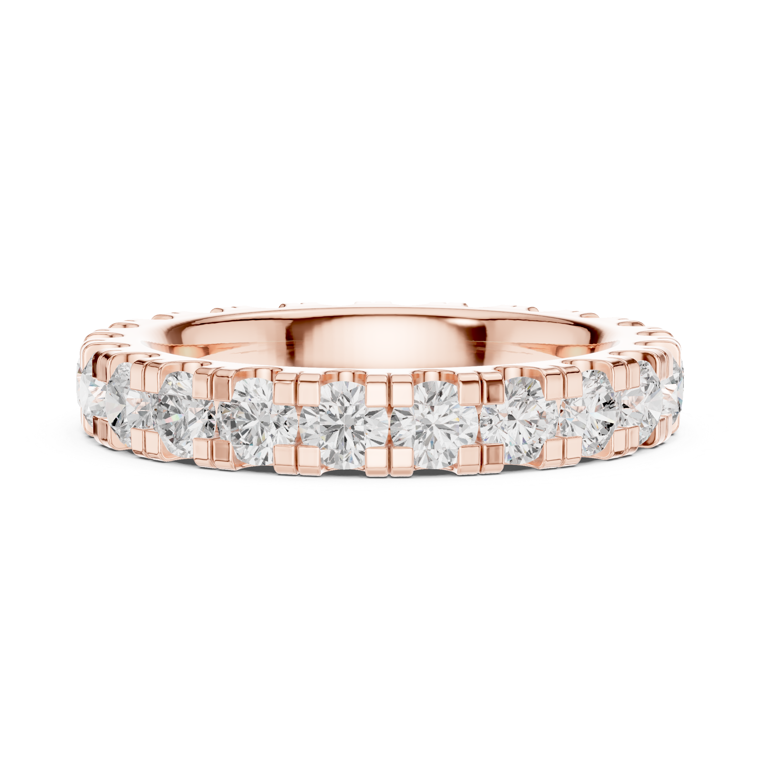 Round Diamond Eternity Wedding Band