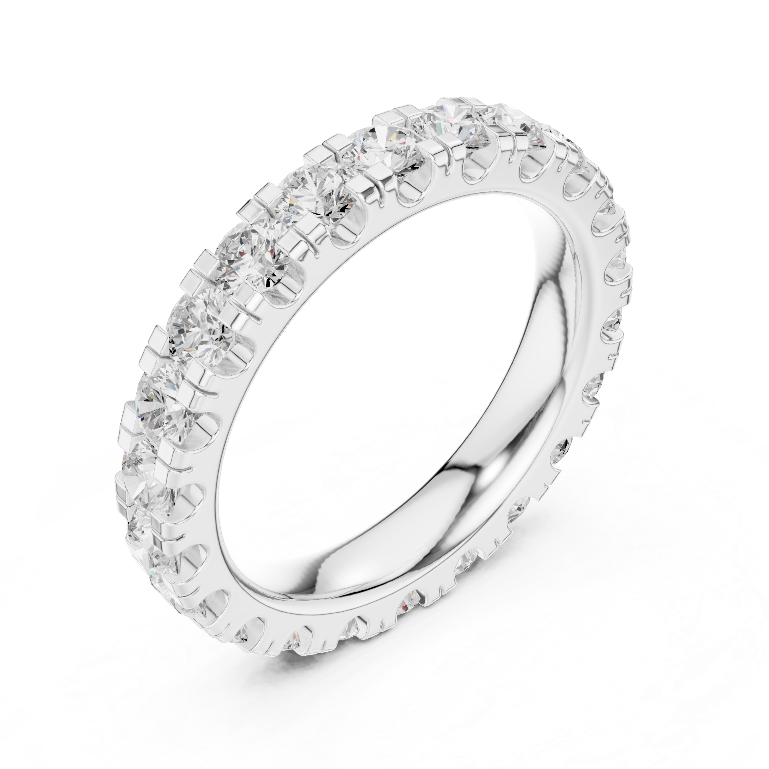 Round Diamond Eternity Wedding Band
