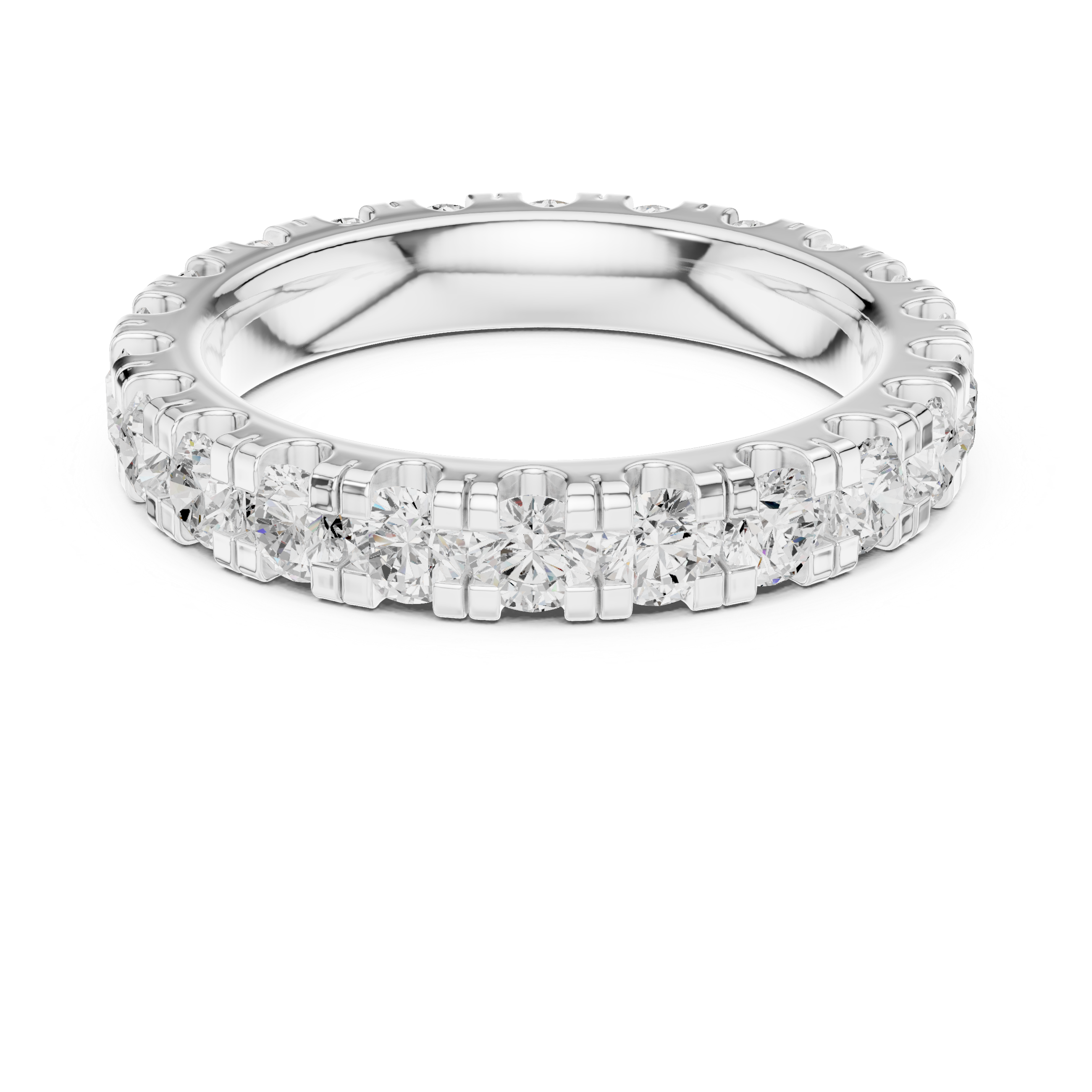 Round Diamond Eternity Wedding Band