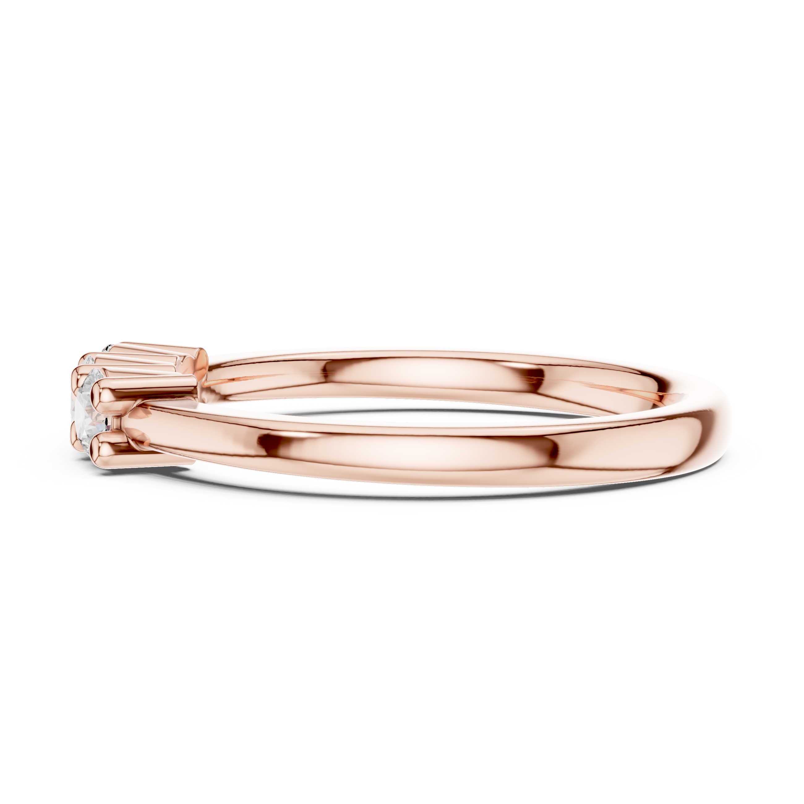 Petite Three Stone Round Diamond Ring
