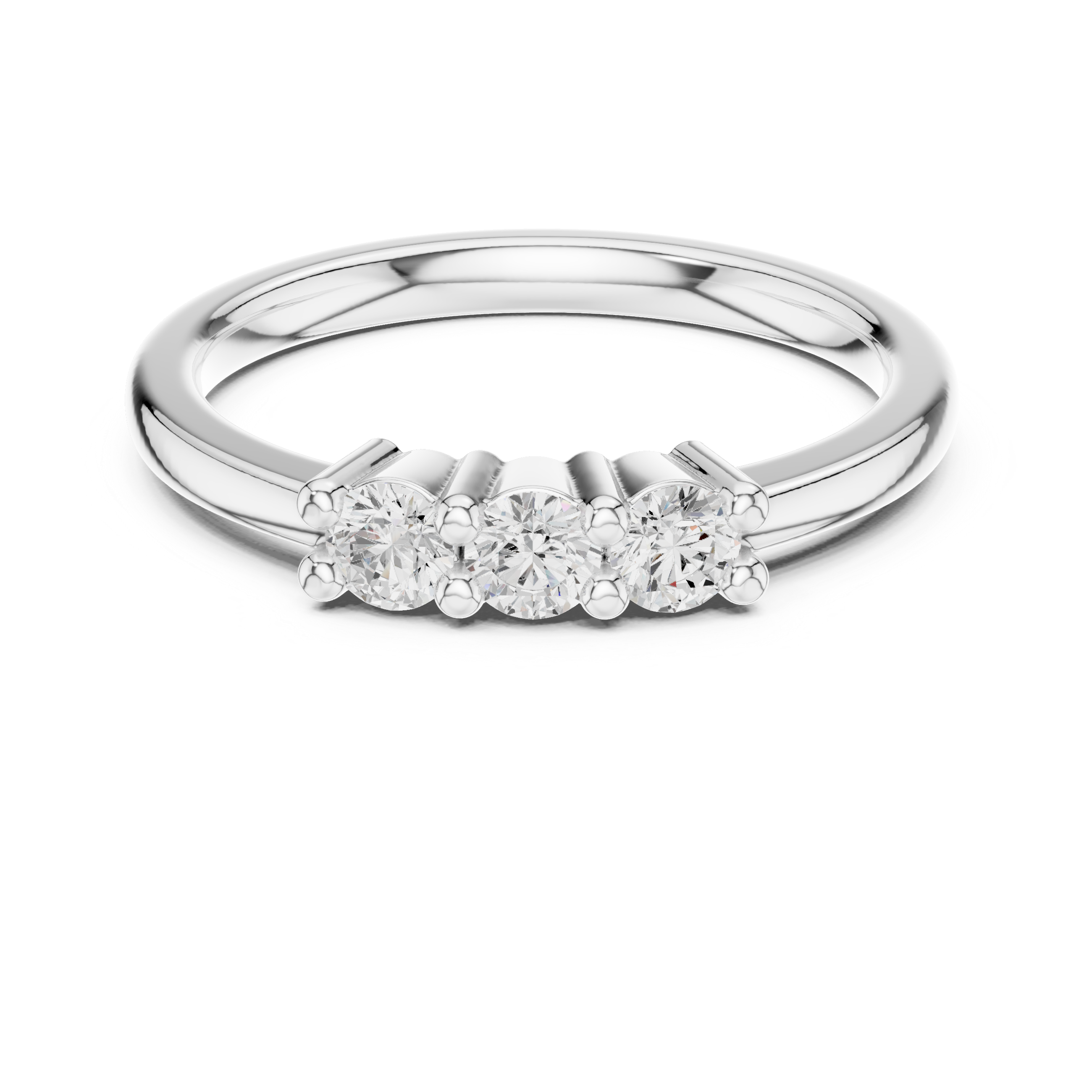 Petite Three Stone Round Diamond Ring