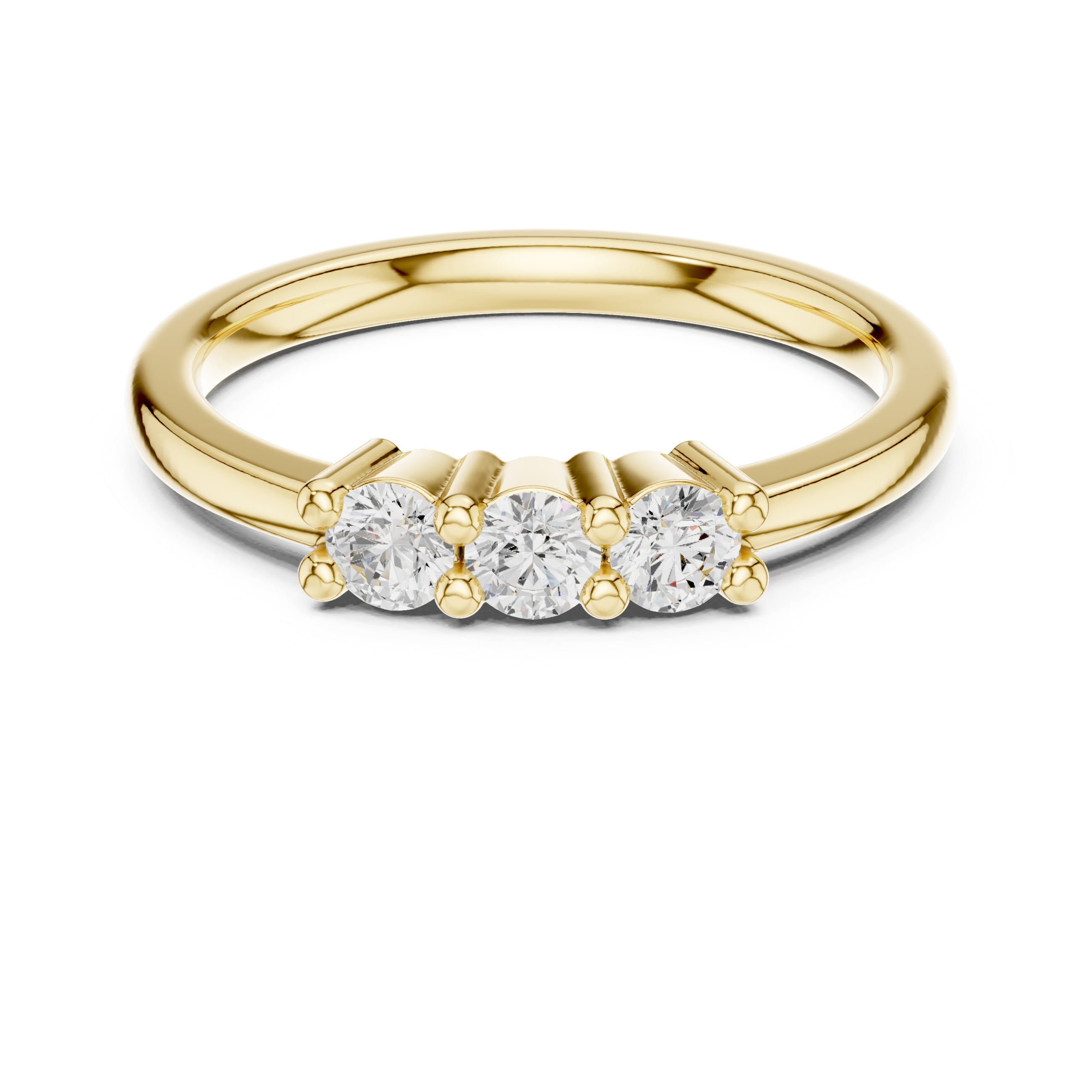 Petite Three Stone Round Diamond Ring