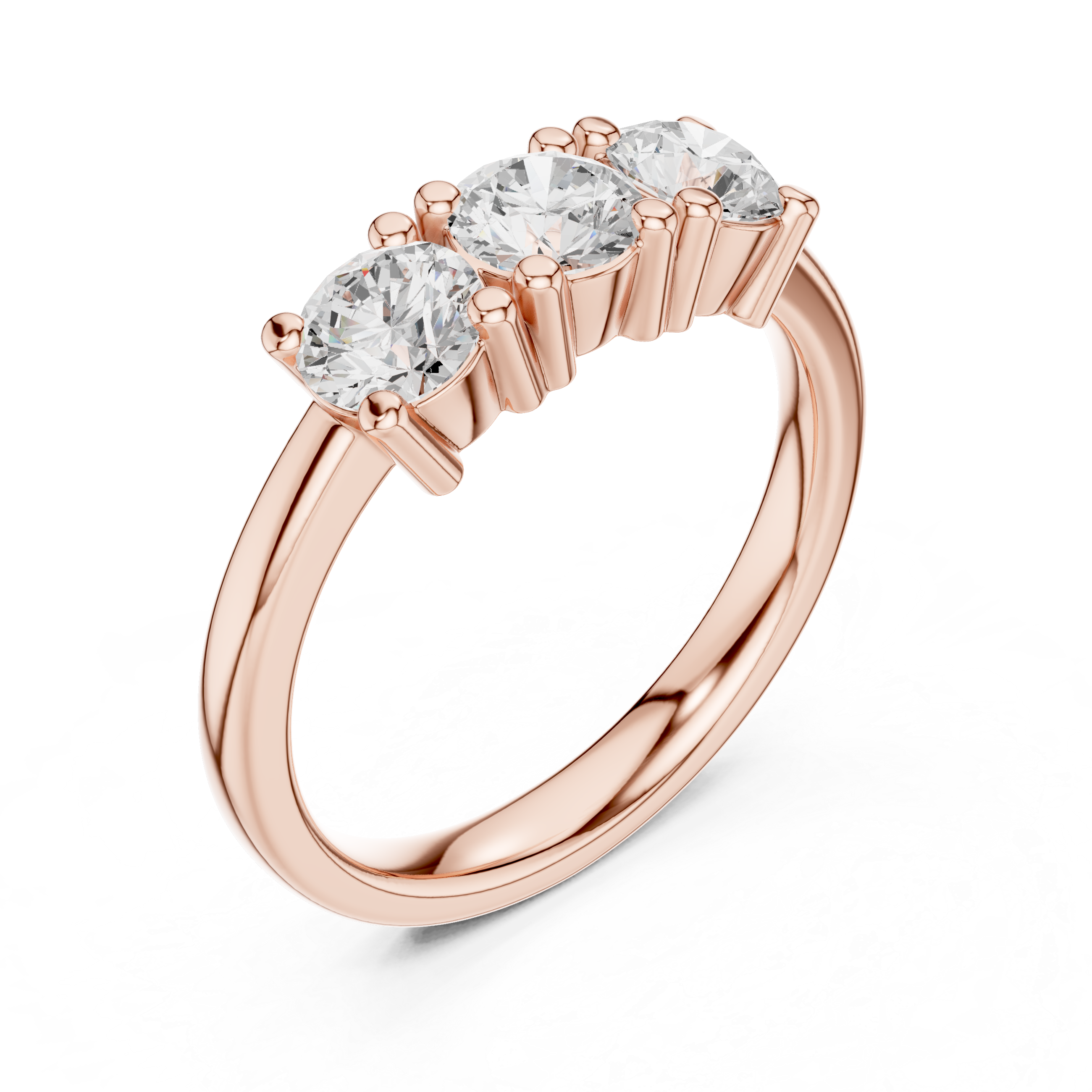 Classic Three Stone Round Diamond Ring
