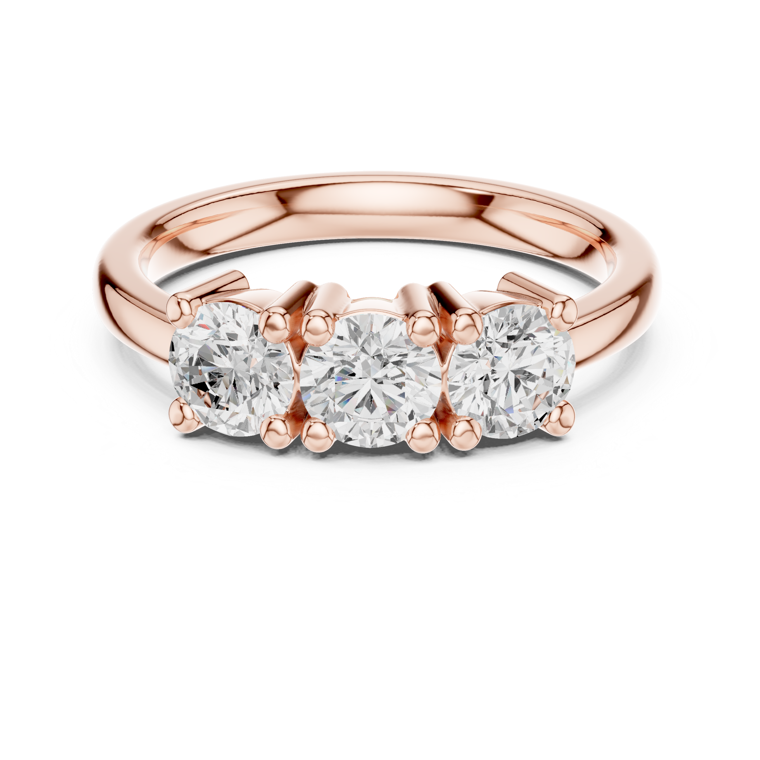 Classic Three Stone Round Diamond Ring