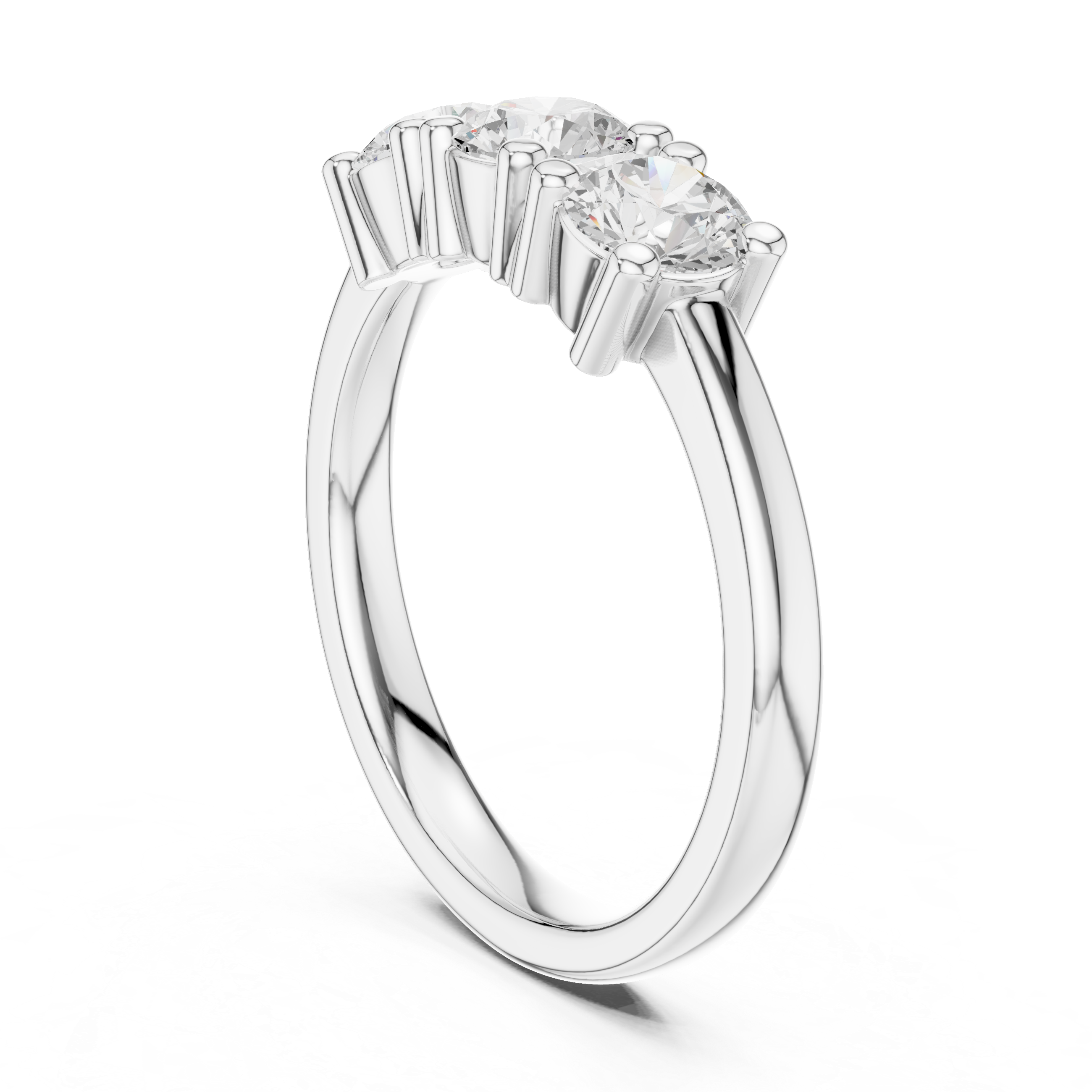 Classic Three Stone Round Diamond Ring