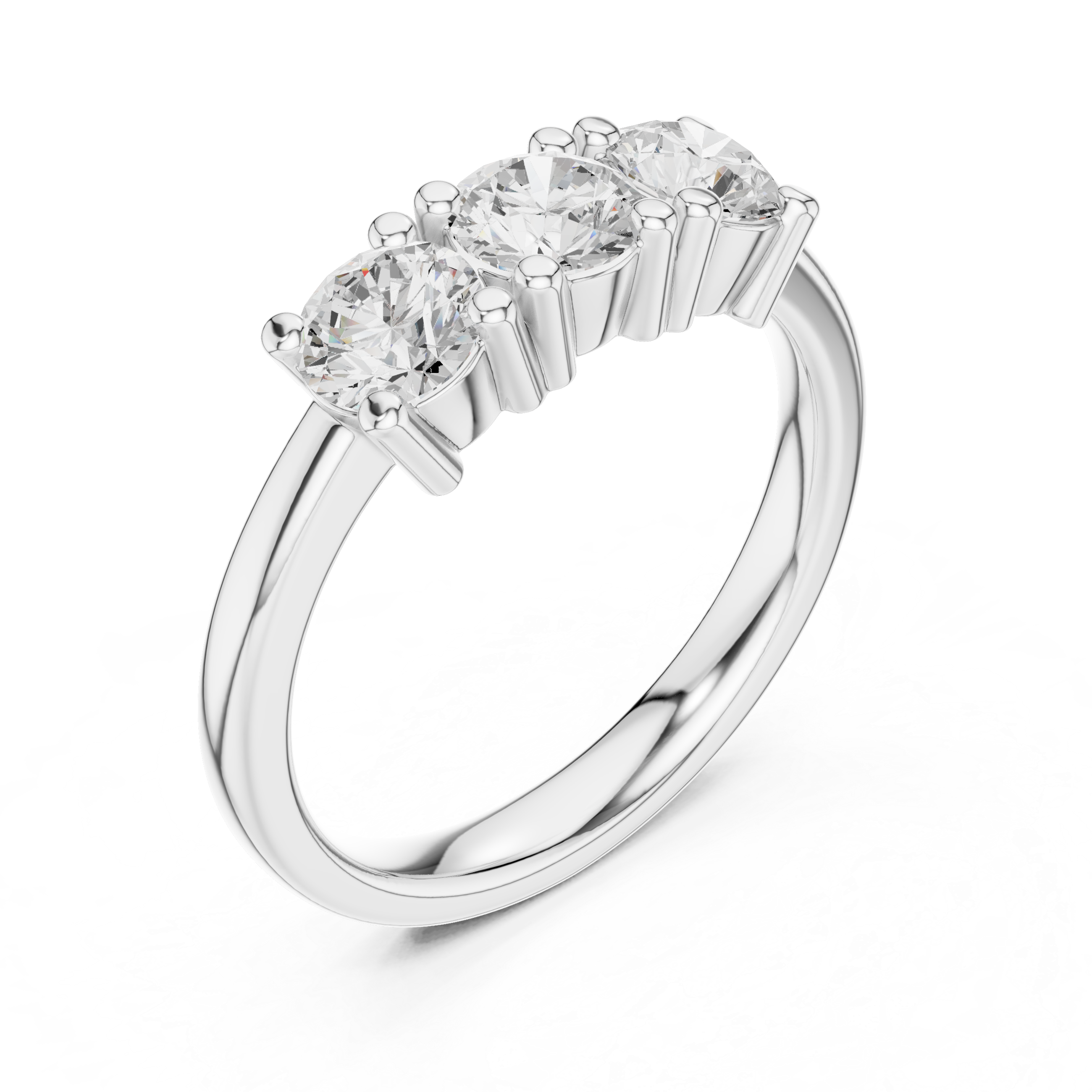 Classic Three Stone Round Diamond Ring