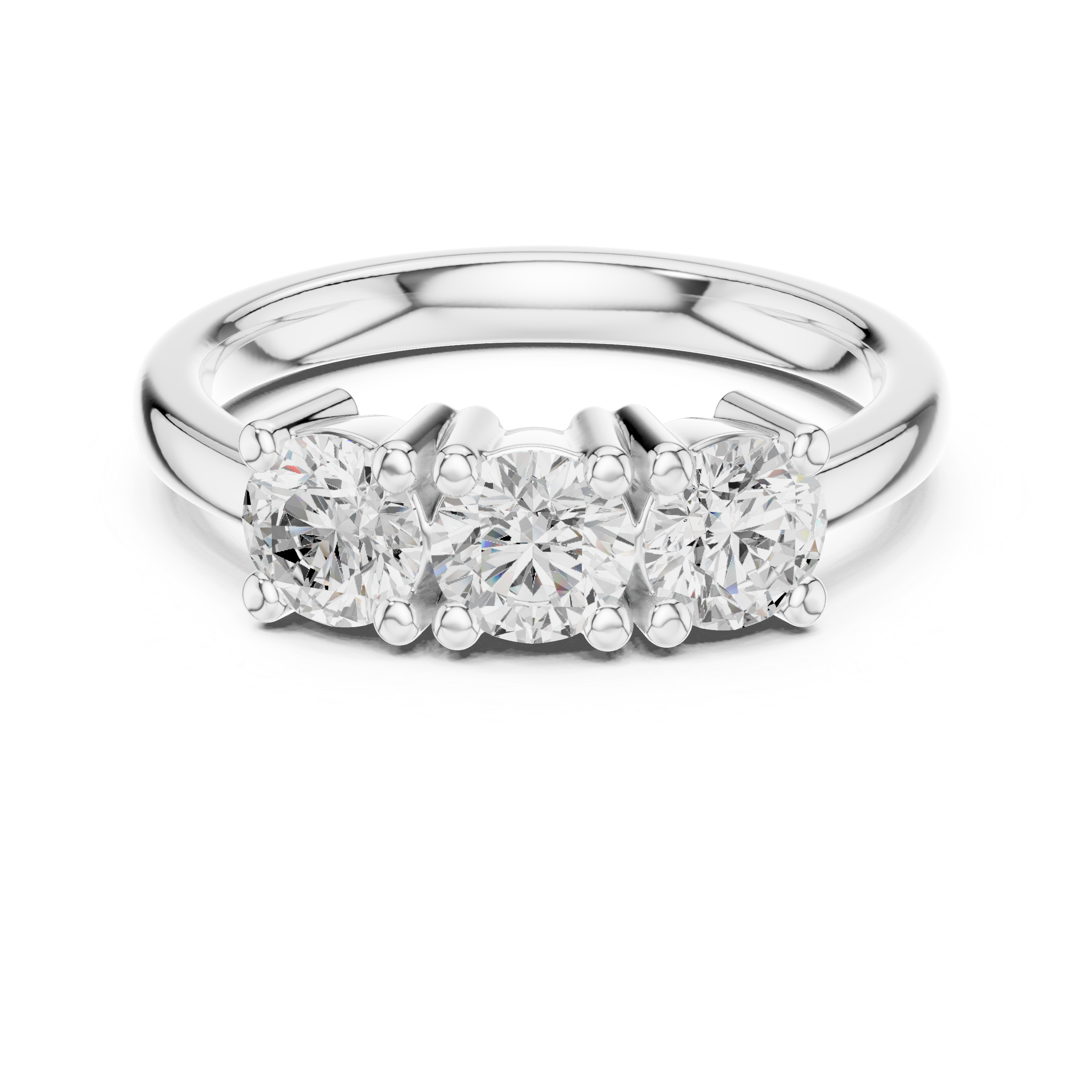 Classic Three Stone Round Diamond Ring