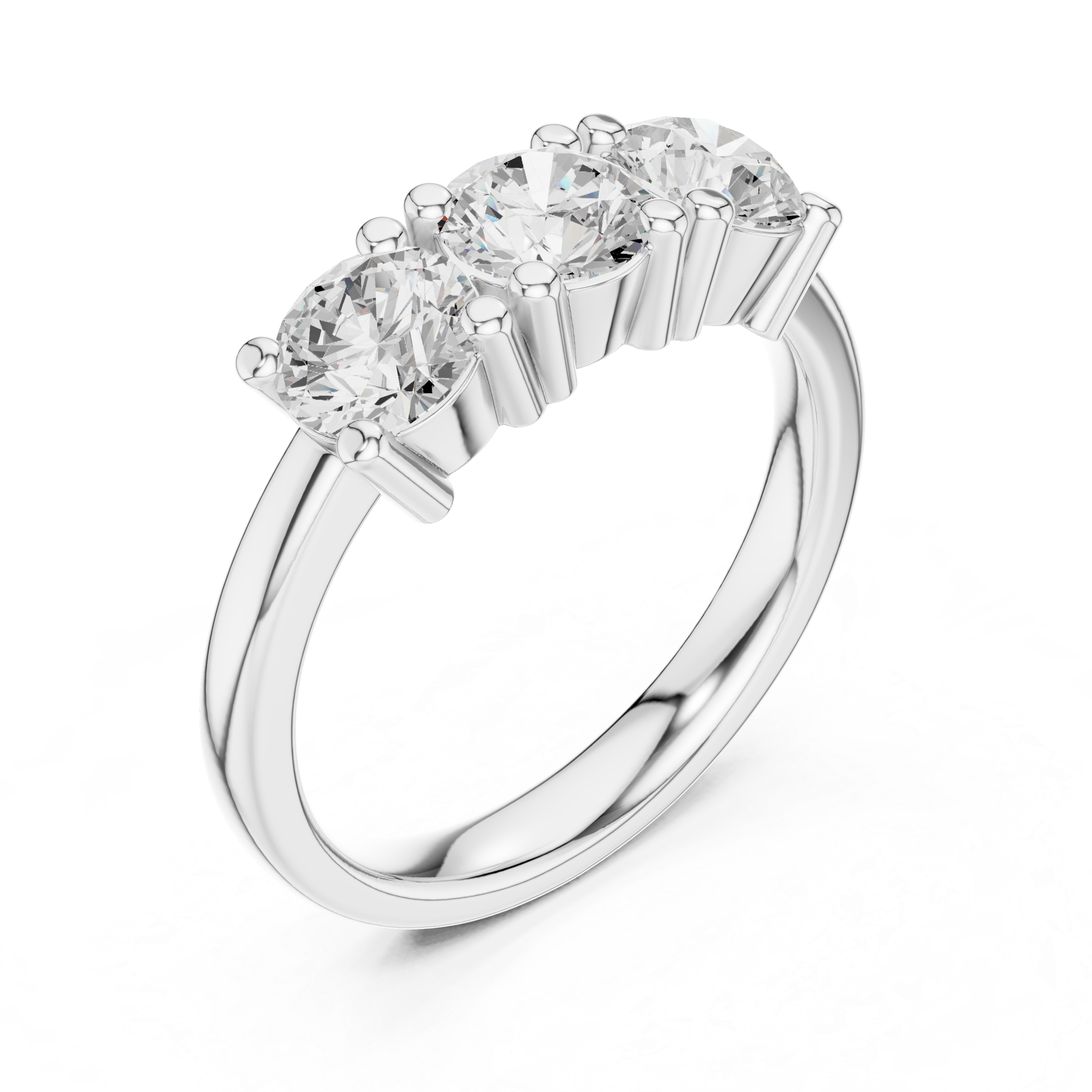 Classic Three Stone Diamond Engagement Ring