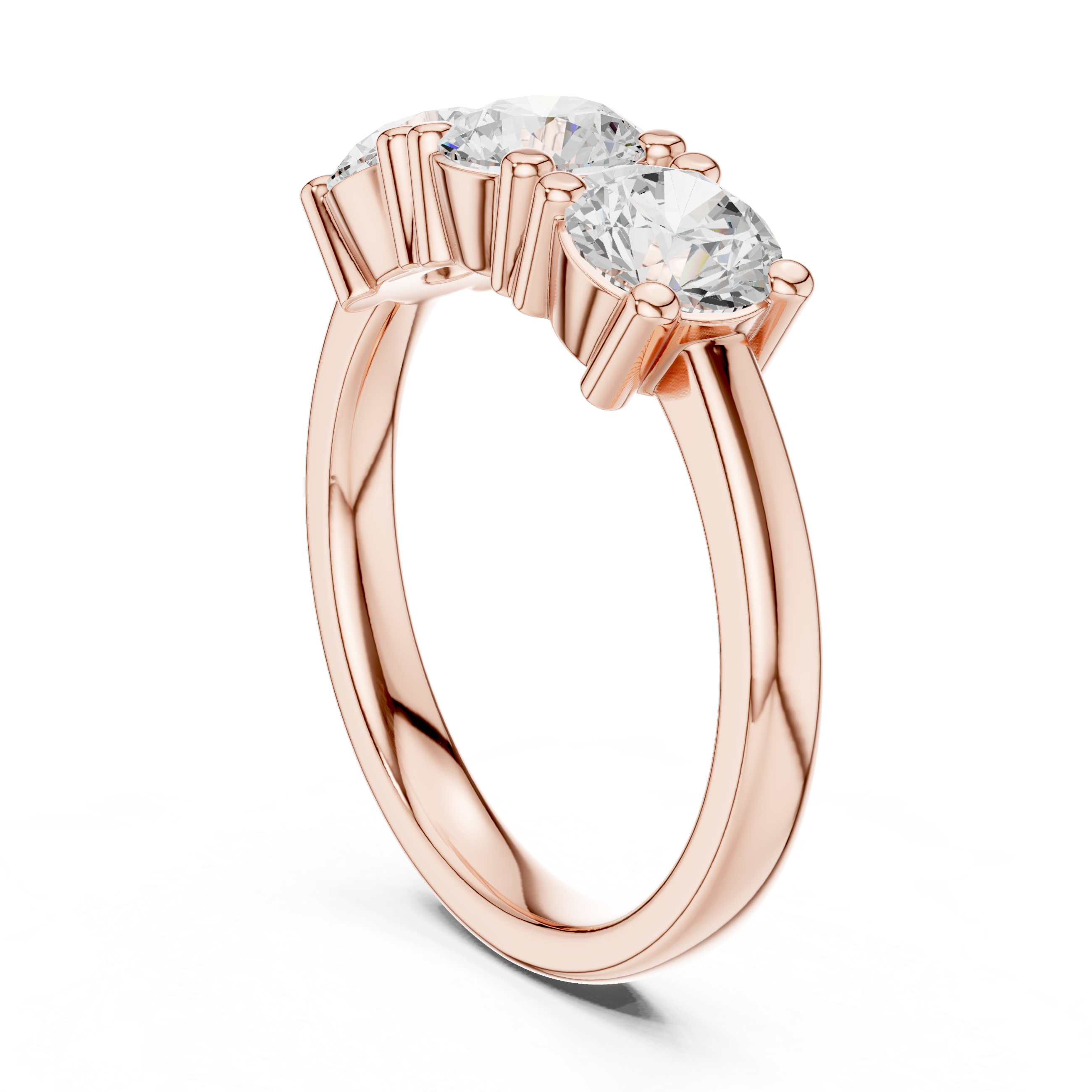 Round Brilliant Three Stone Engagement Ring