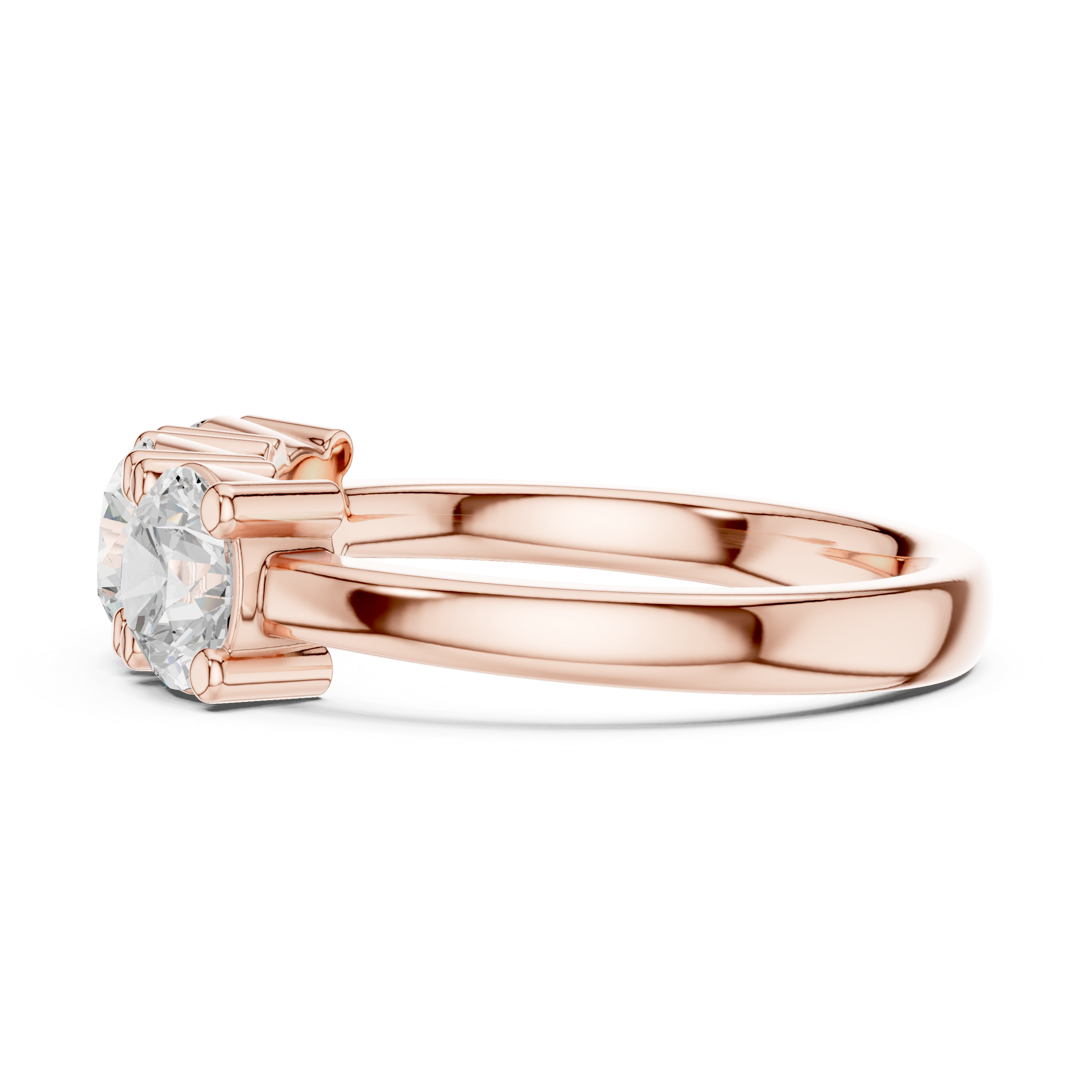 Round Brilliant Three Stone Engagement Ring