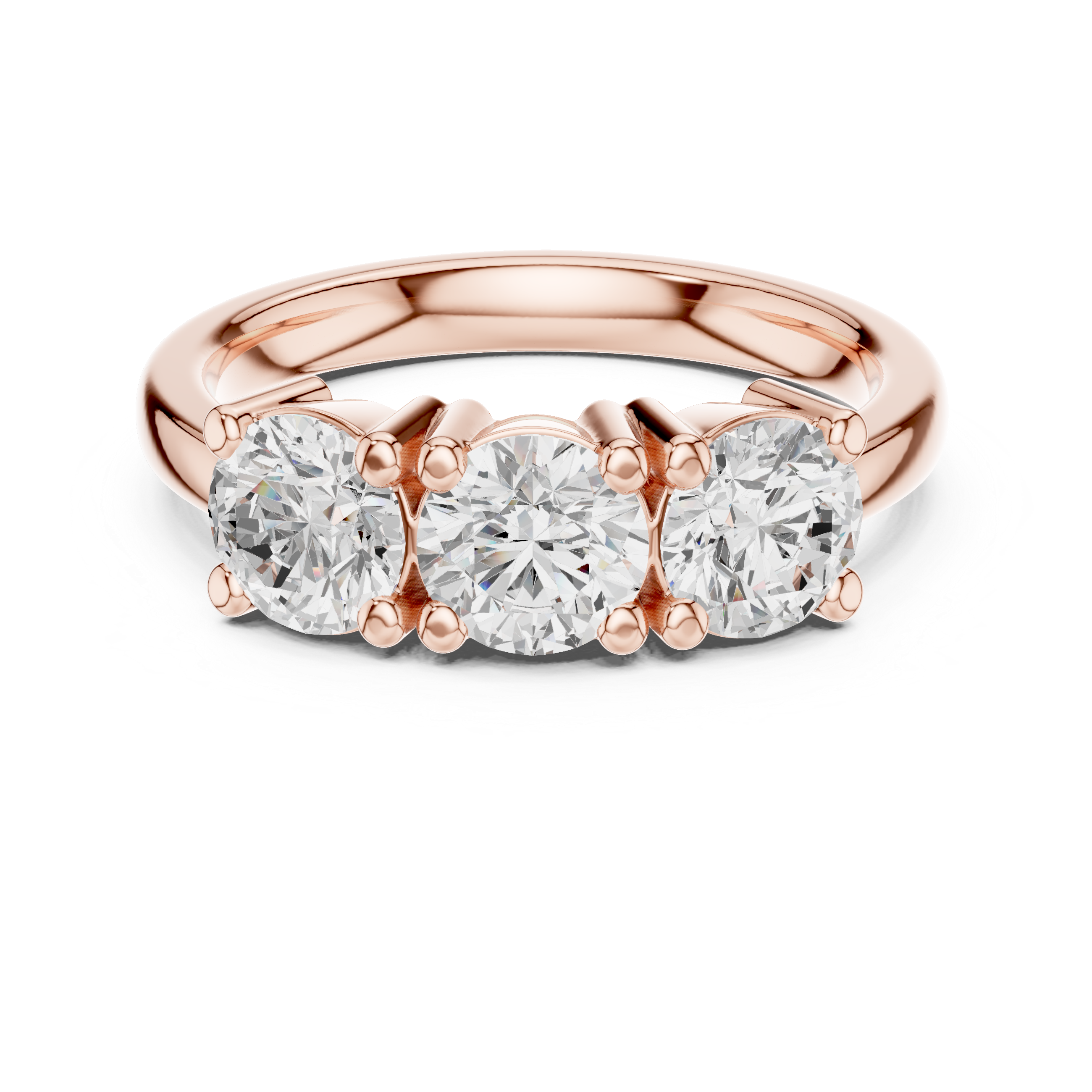 Round Brilliant Three Stone Engagement Ring
