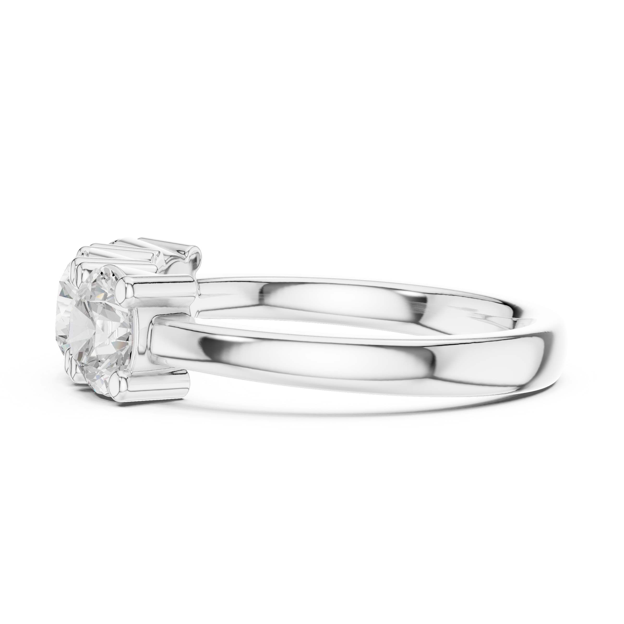 Round Brilliant Three Stone Engagement Ring