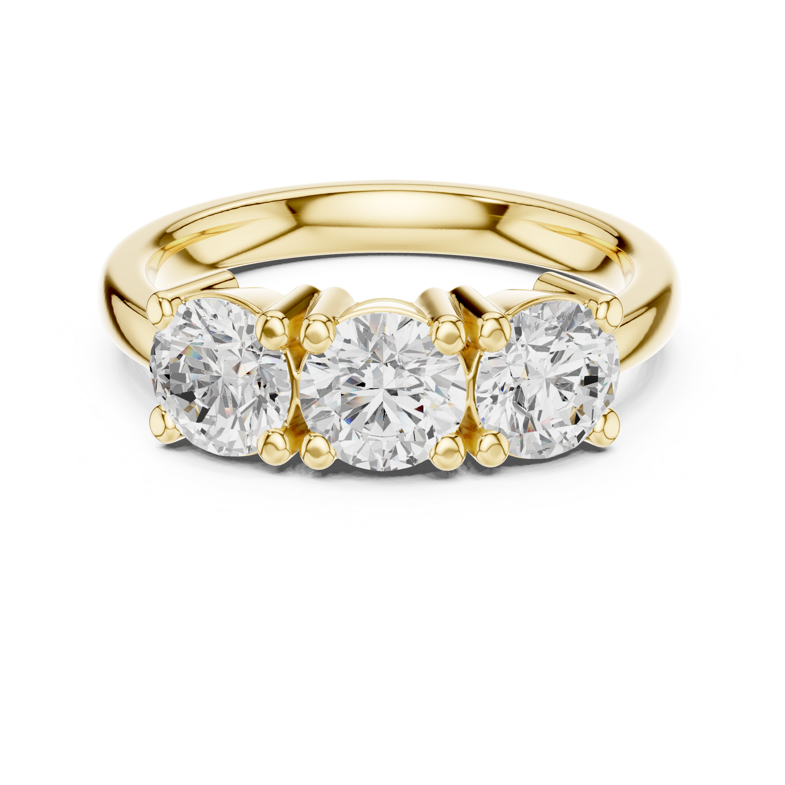 Round Brilliant Three Stone Engagement Ring