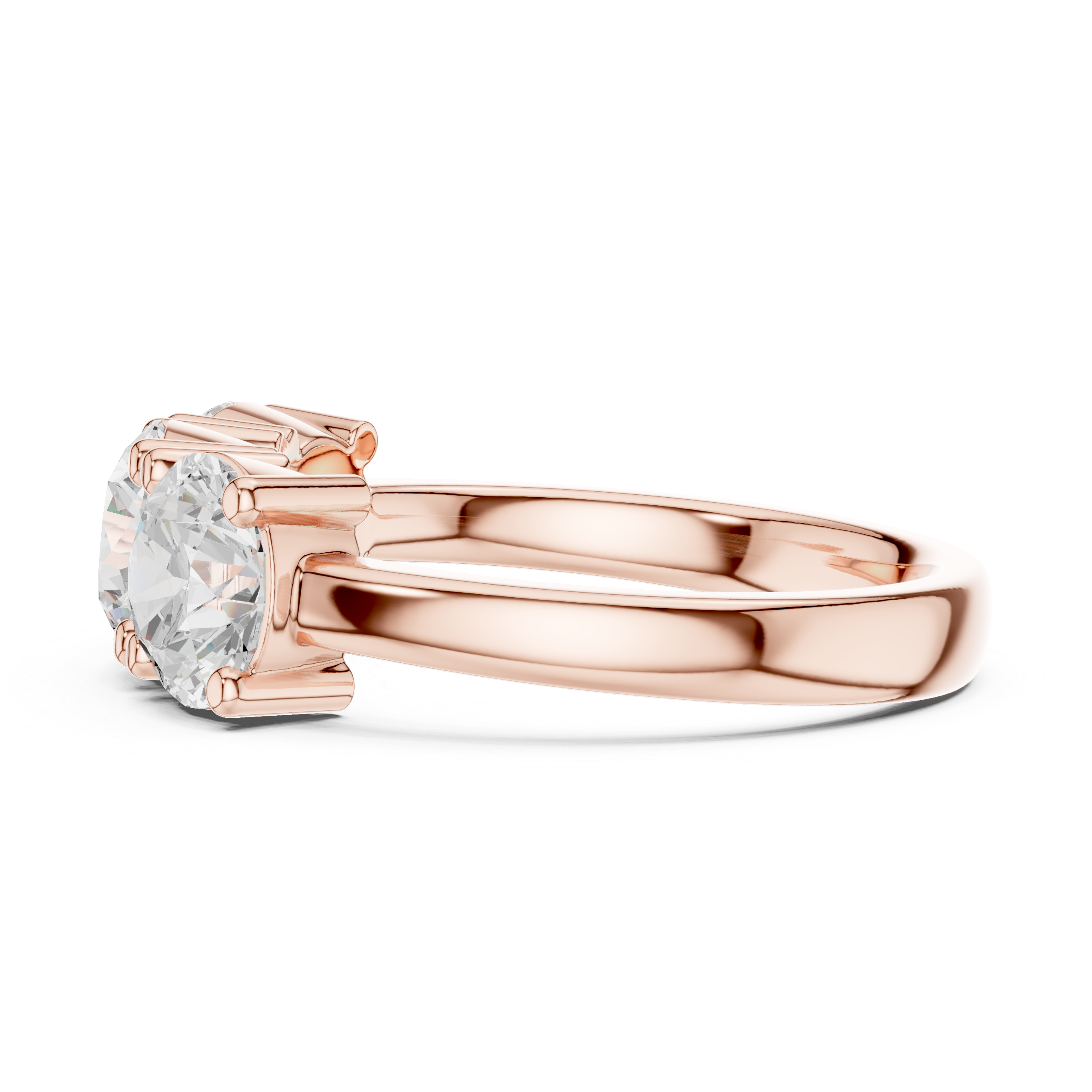 Round Brilliant Three Stone Engagement Ring