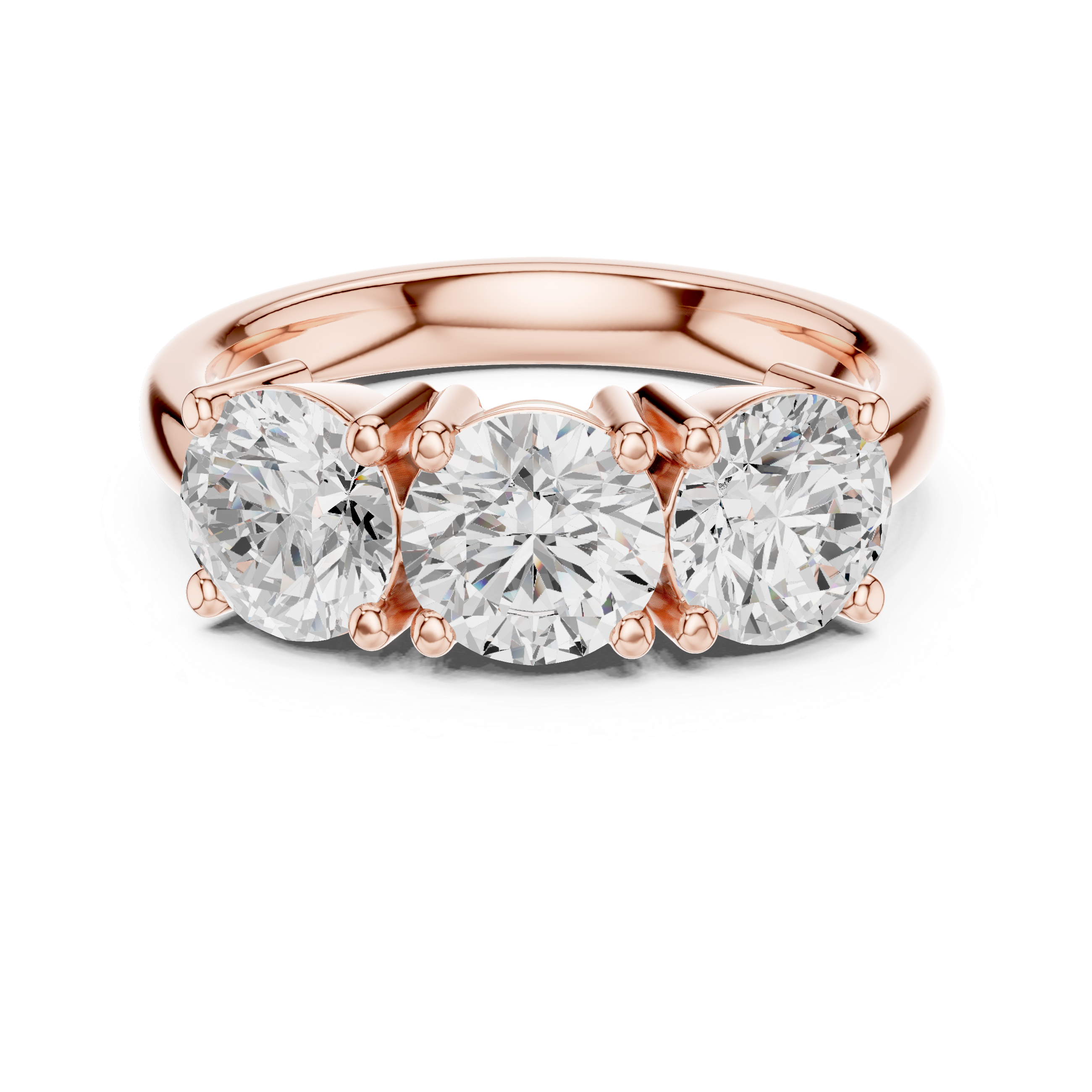 Round Brilliant Three Stone Engagement Ring