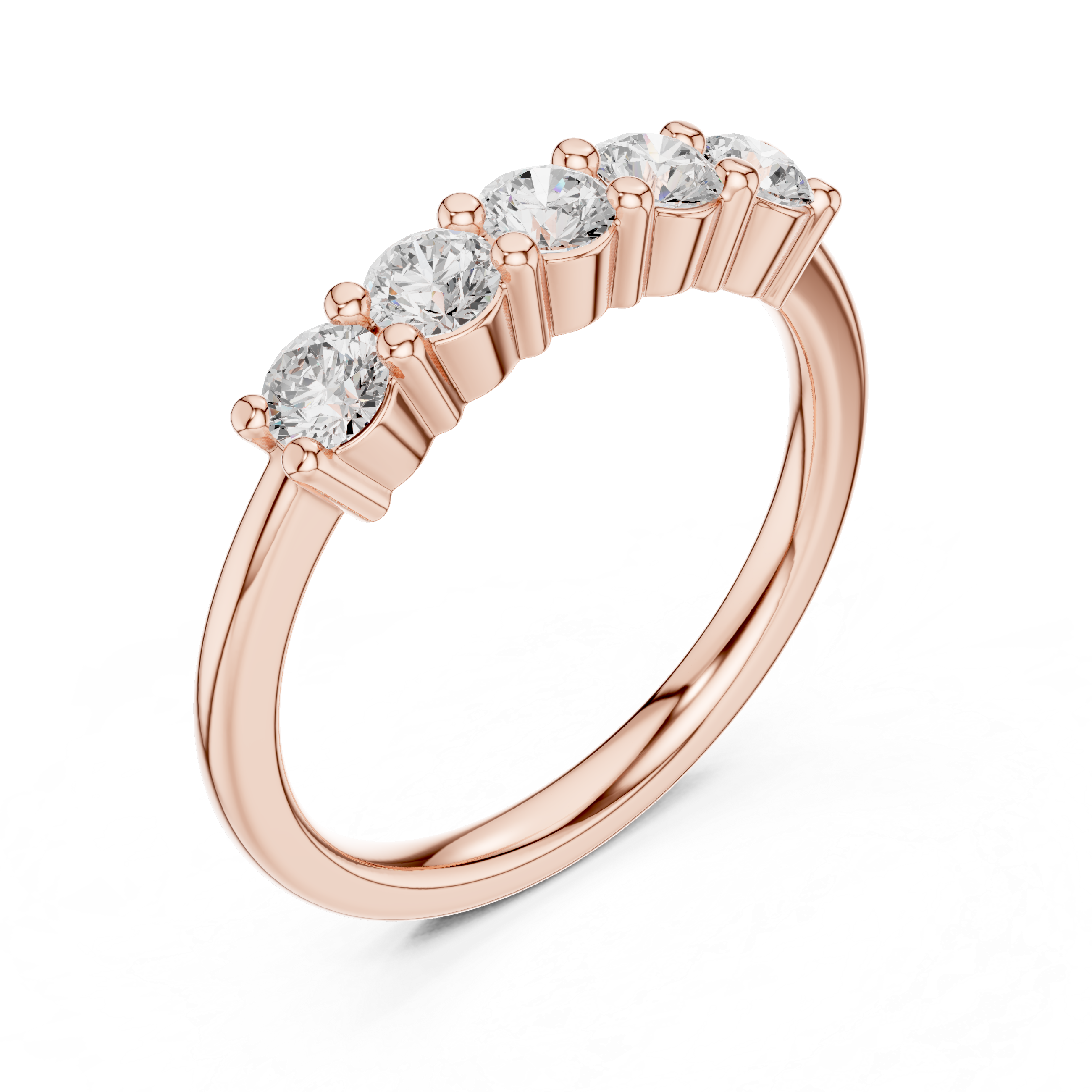 Round Diamond Five Stone Promise Ring