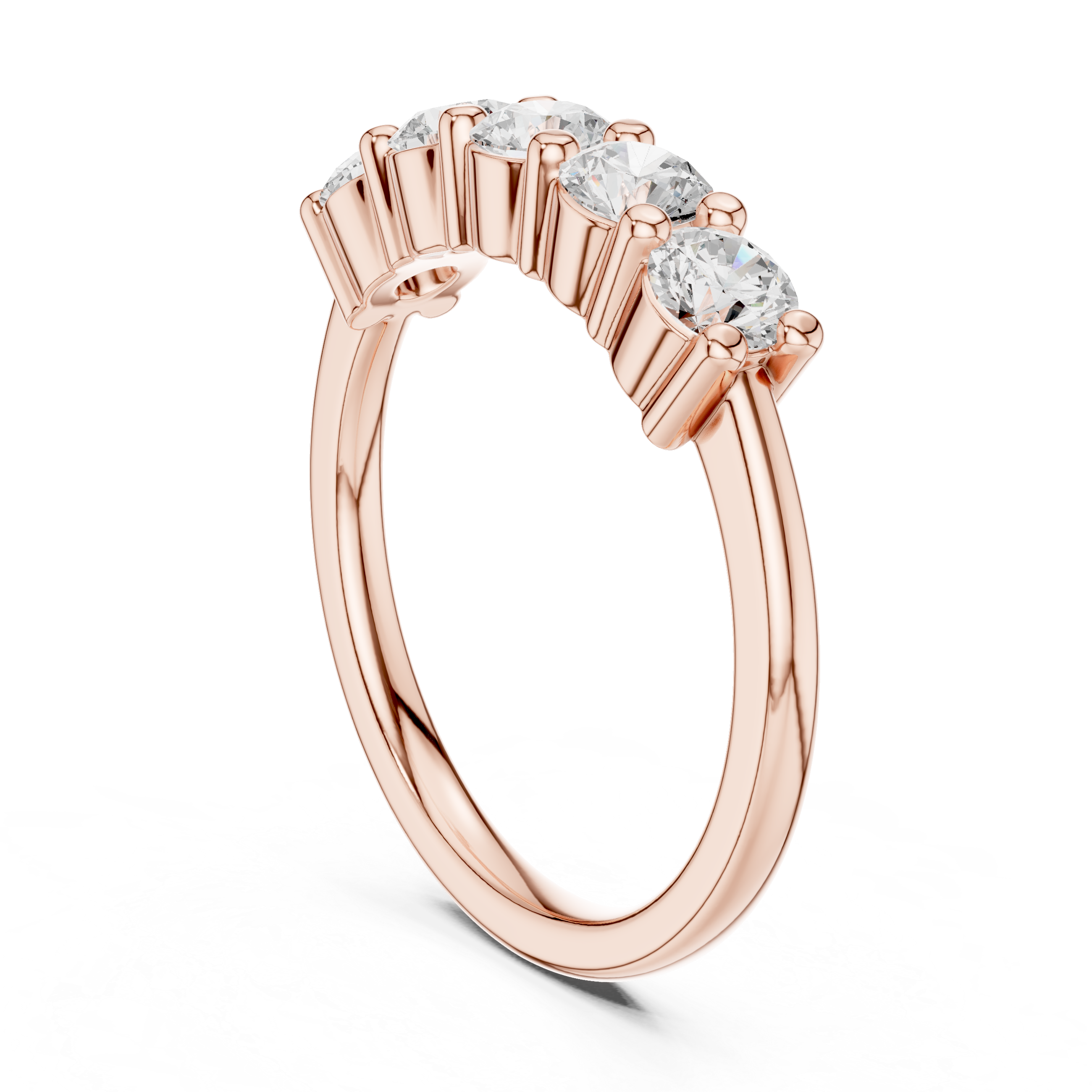 Round Diamond Five Stone Engagement Ring