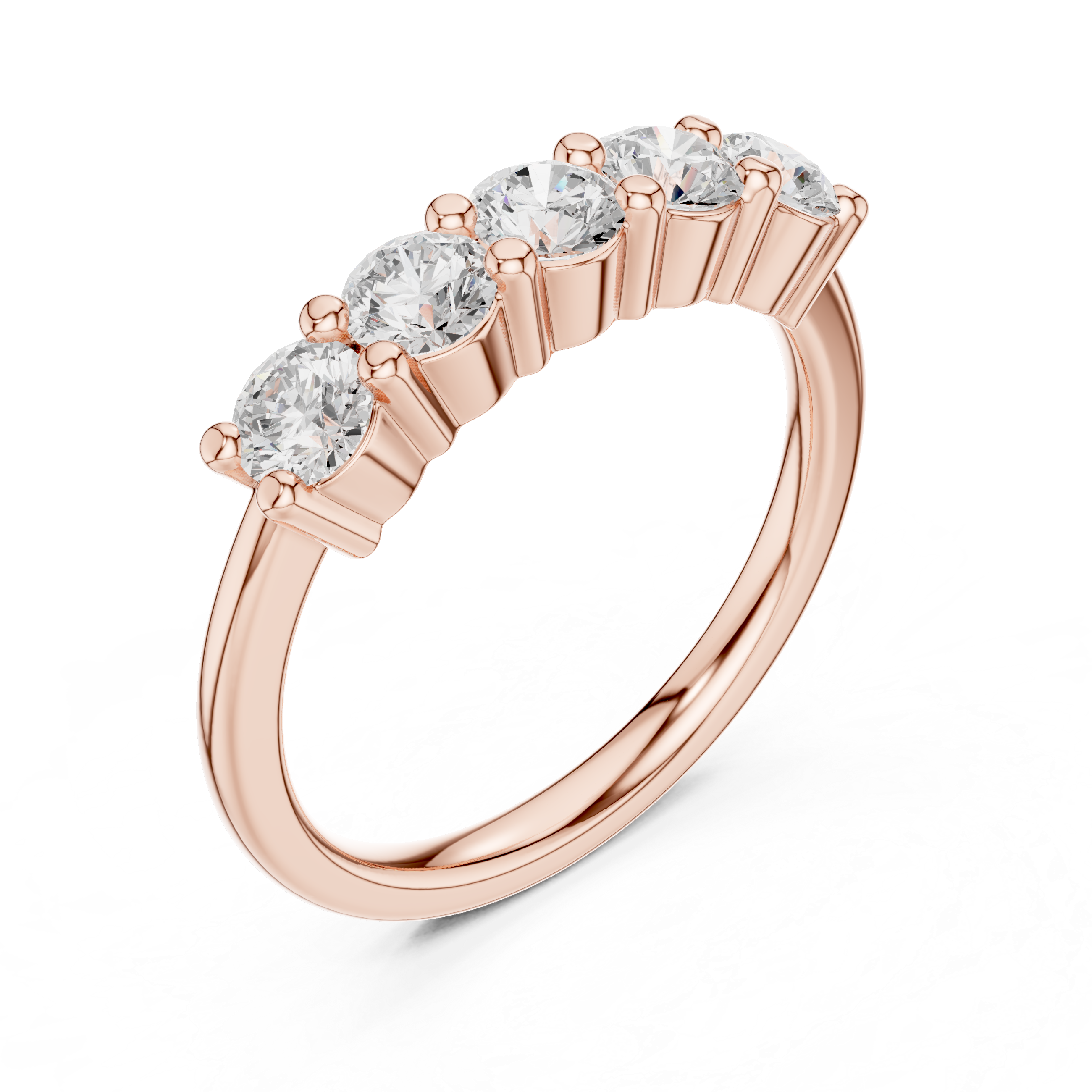Round Diamond Five Stone Engagement Ring