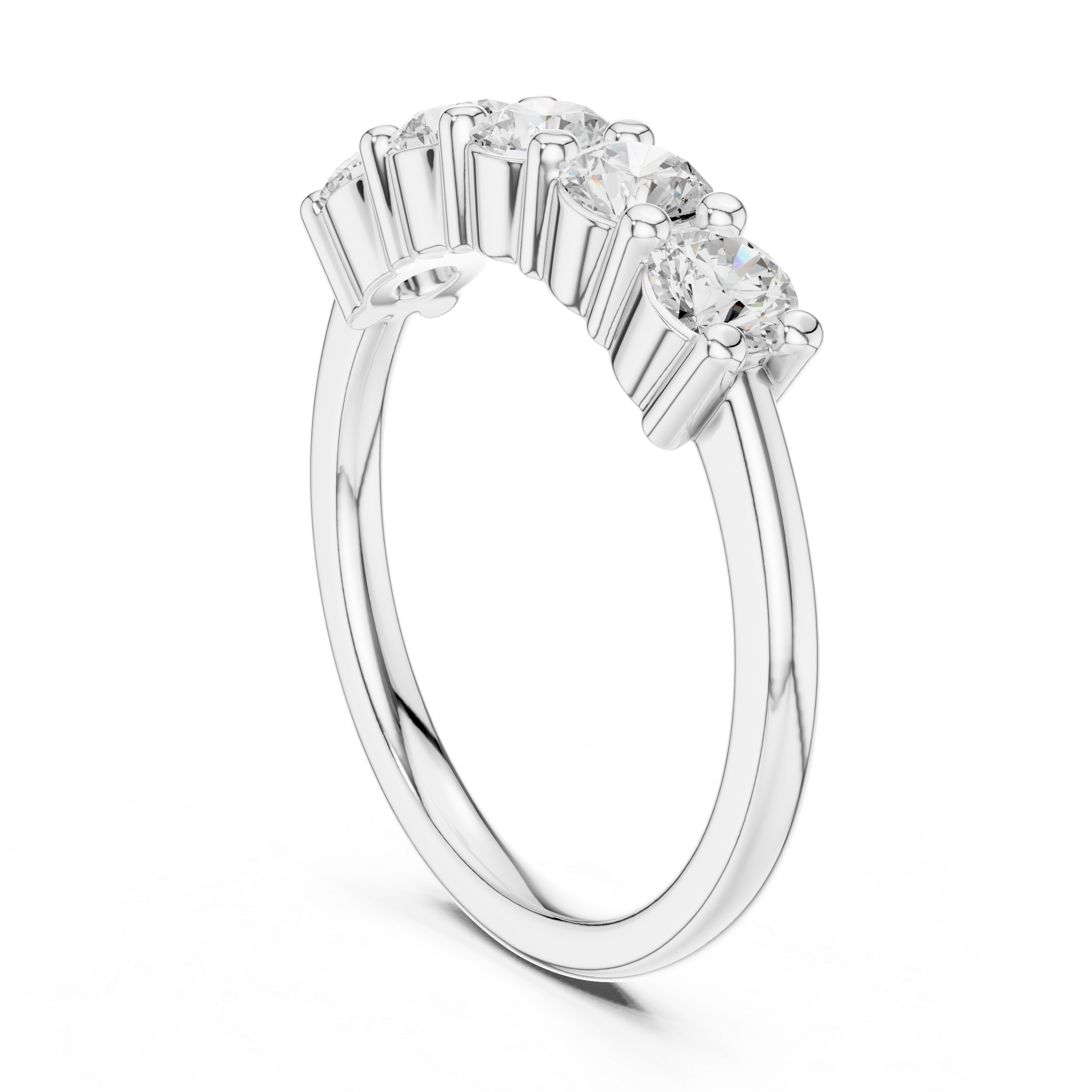 Round Diamond Five Stone Engagement Ring