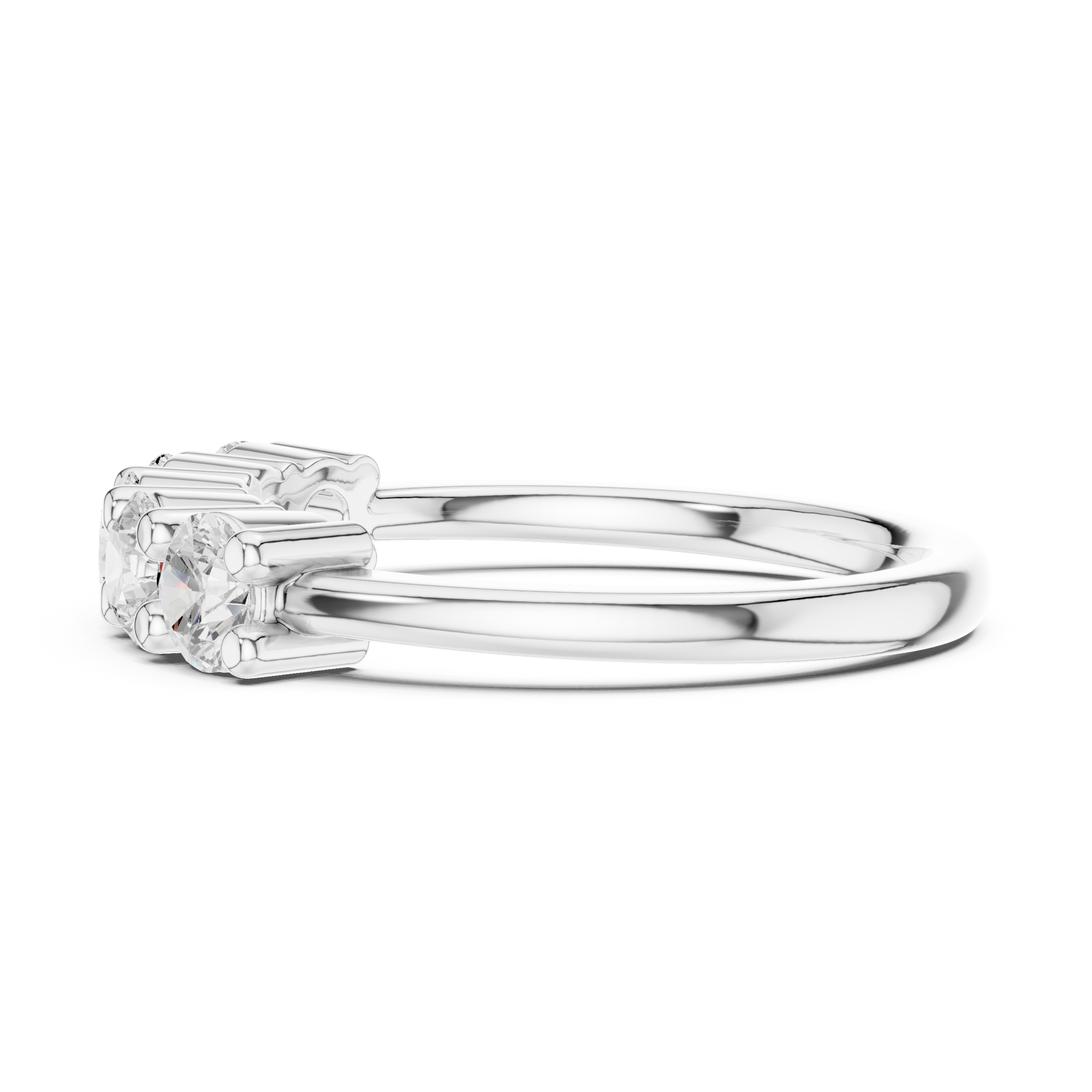 Round Diamond Five Stone Engagement Ring