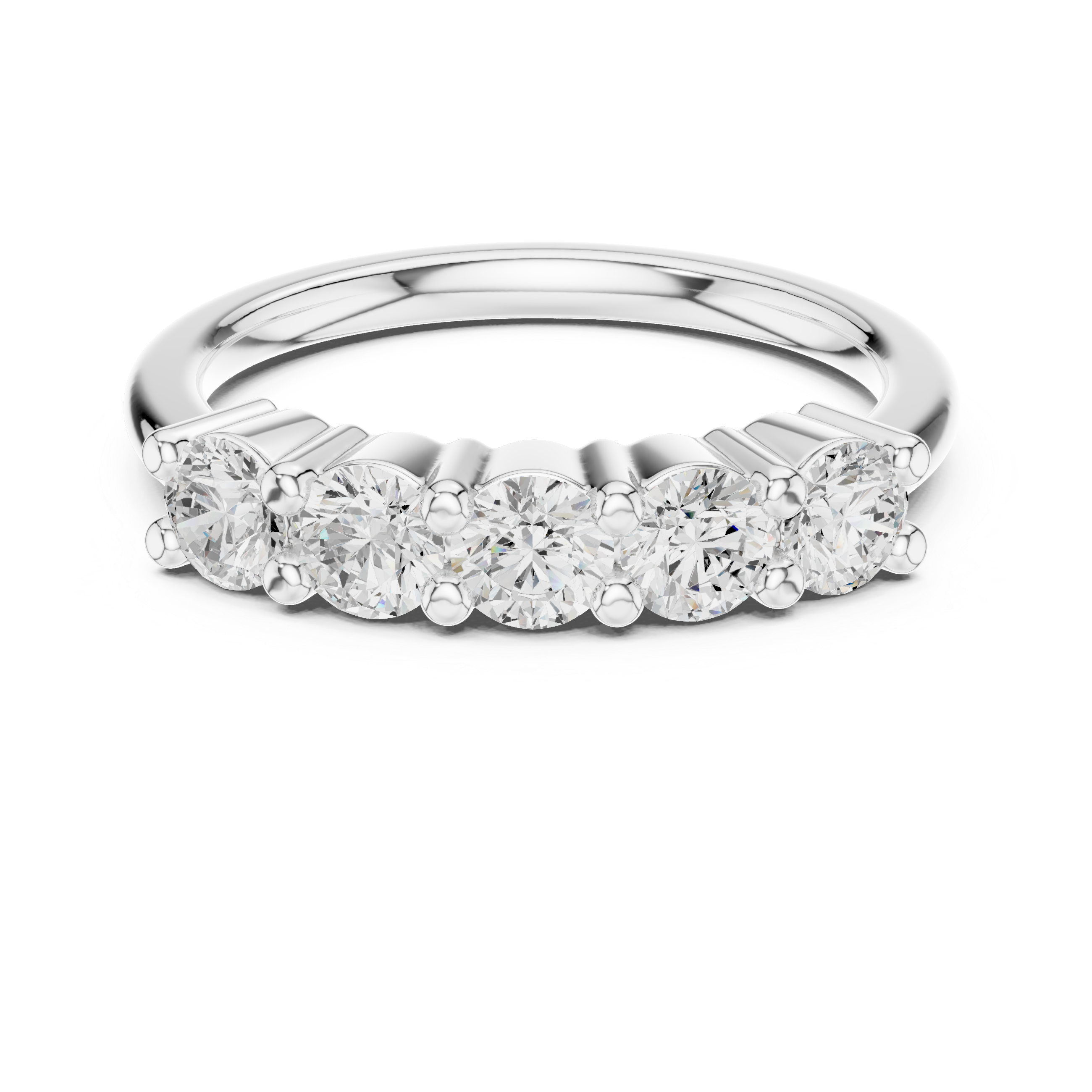Round Diamond Five Stone Engagement Ring