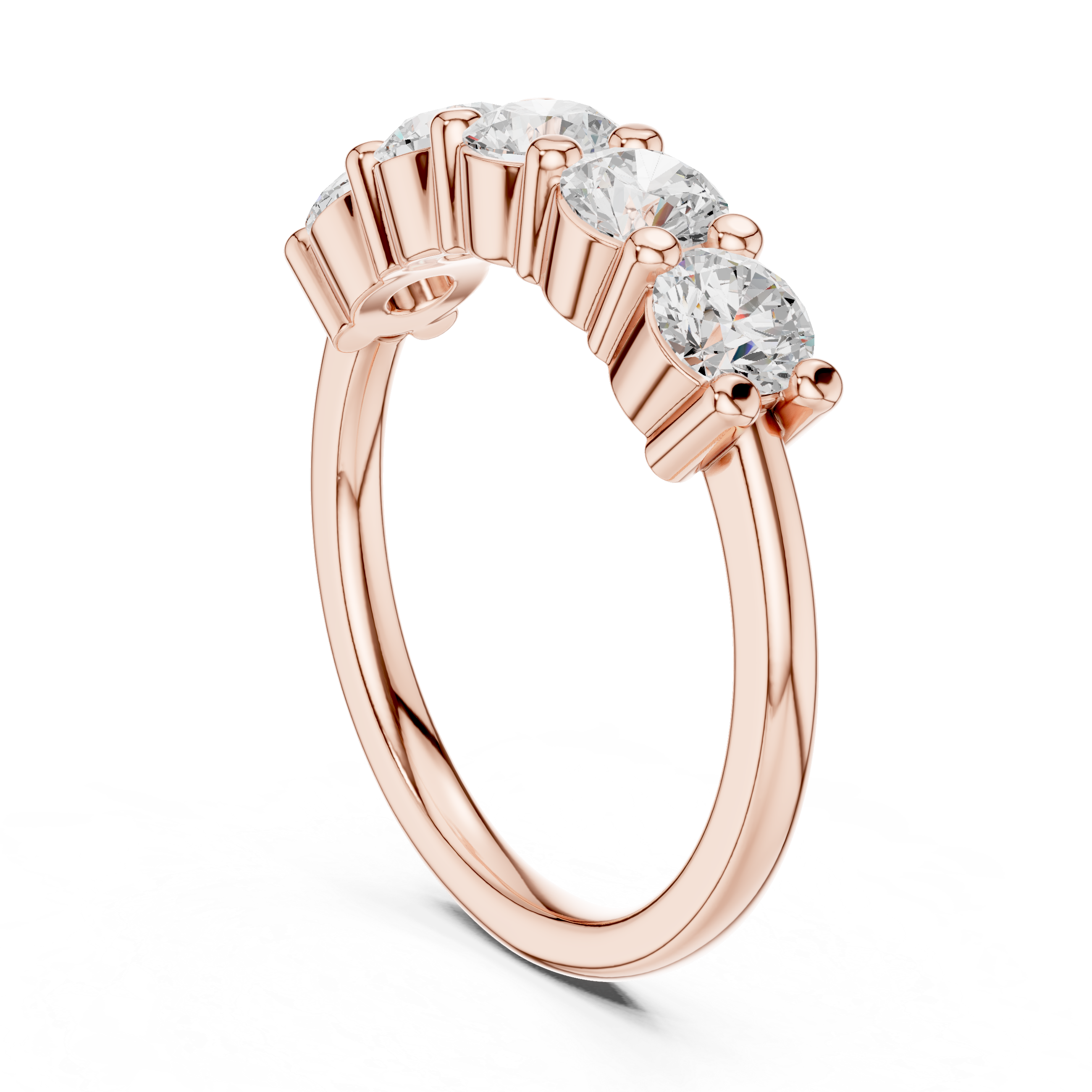 Round Diamond Five Stone Engagement Ring