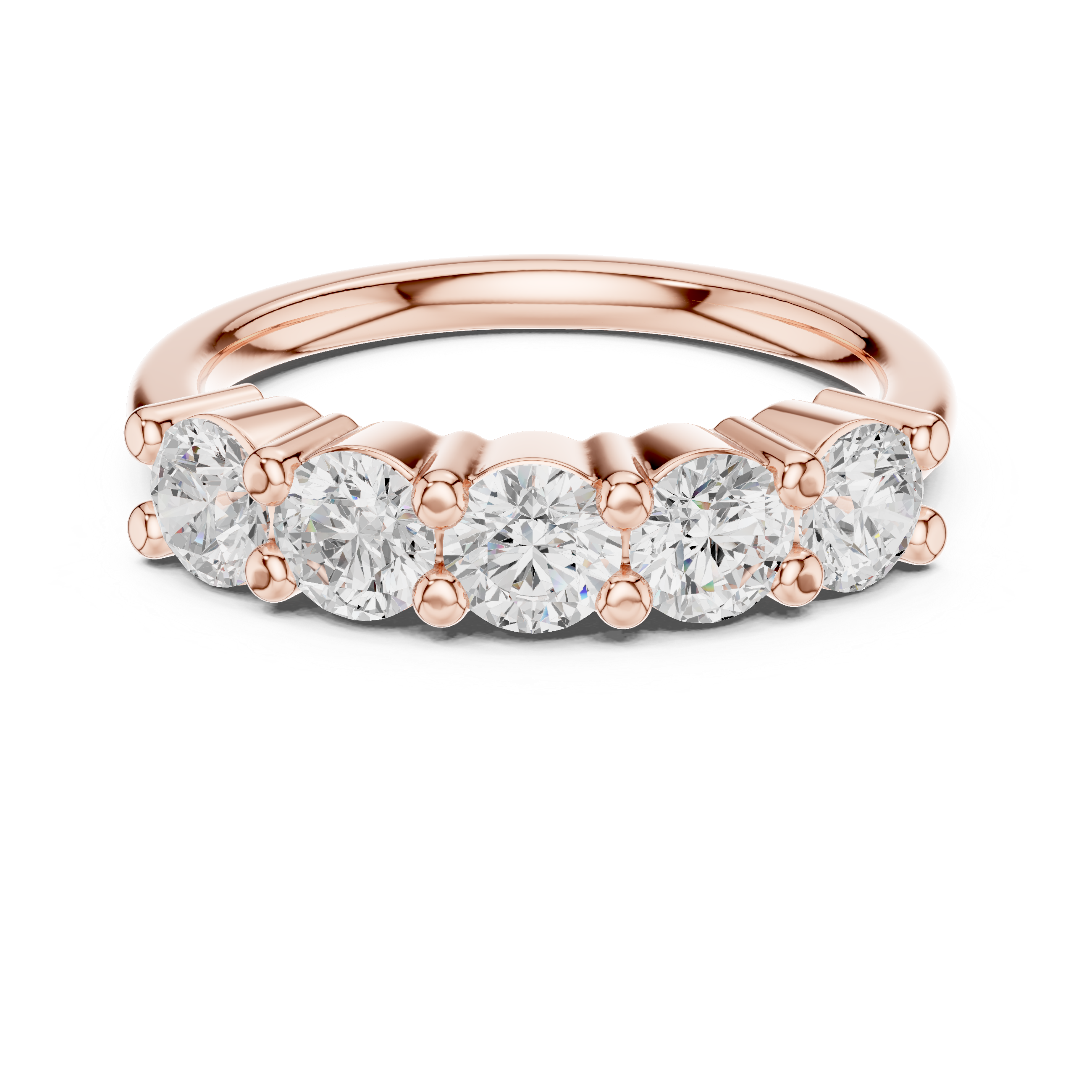 Round Diamond Five Stone Engagement Ring