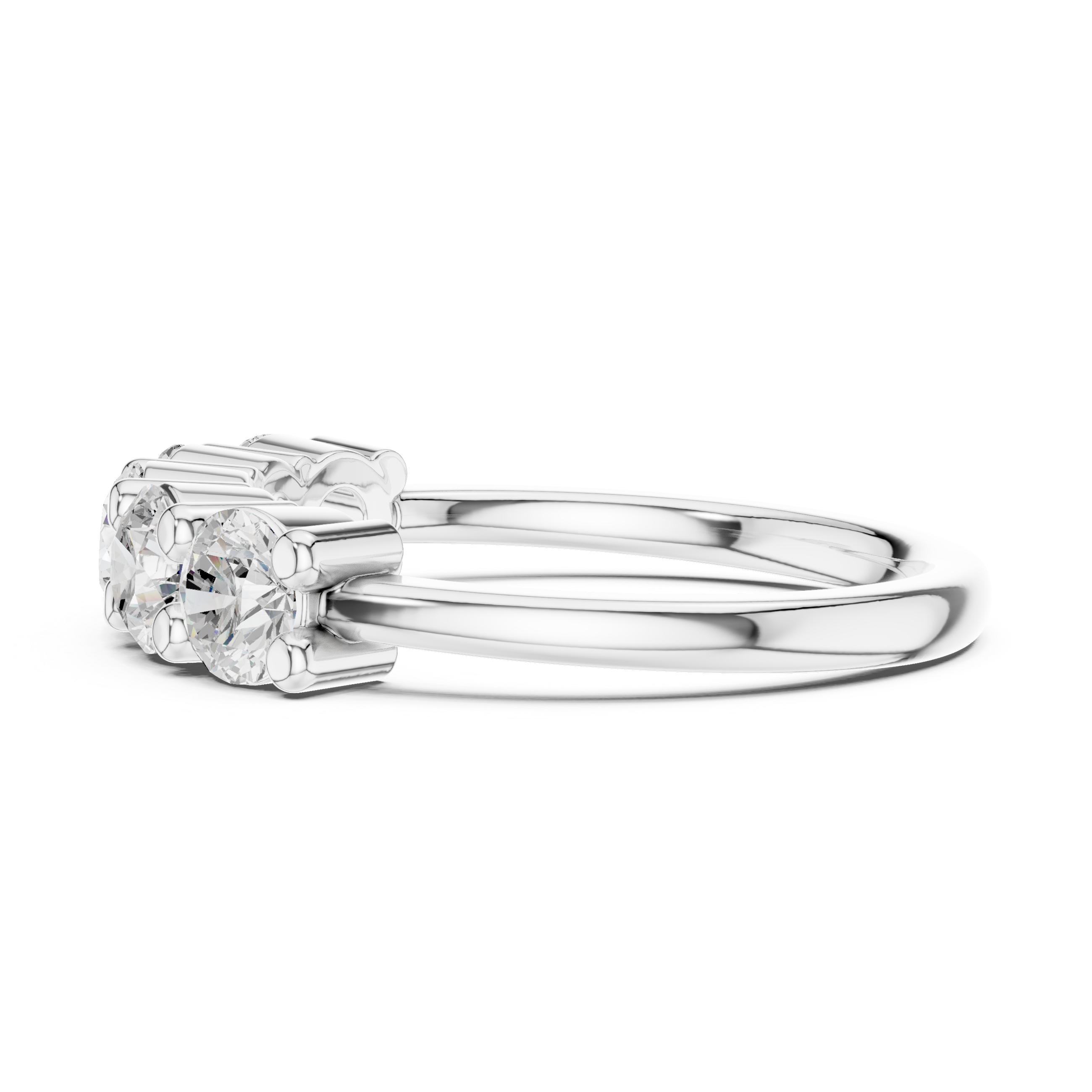 Round Diamond Five Stone Engagement Ring