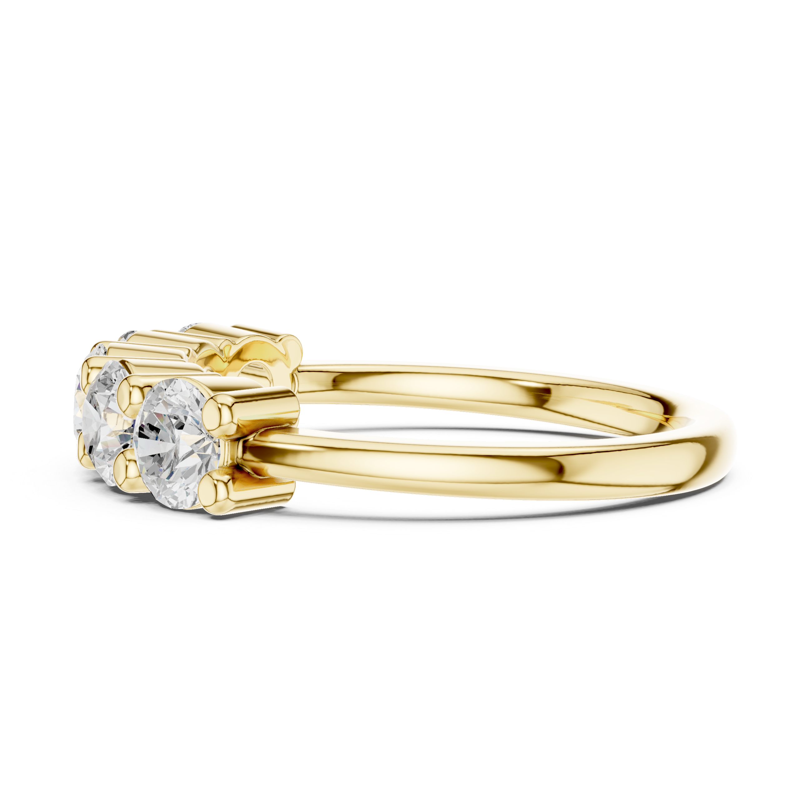 Round Diamond Five Stone Engagement Ring